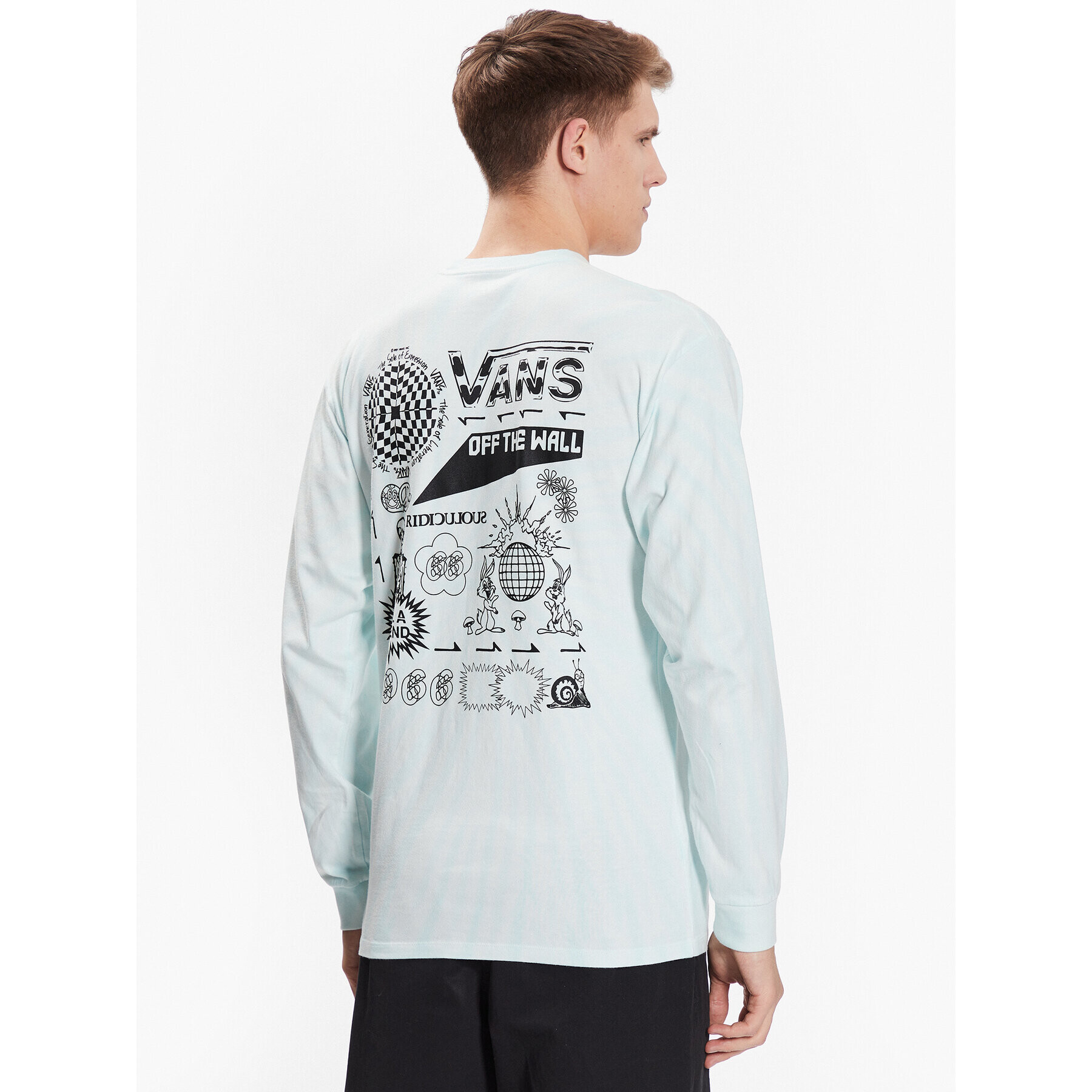 Vans Longsleeve Scattered VN0006DH Albastru Regular Fit - Pled.ro