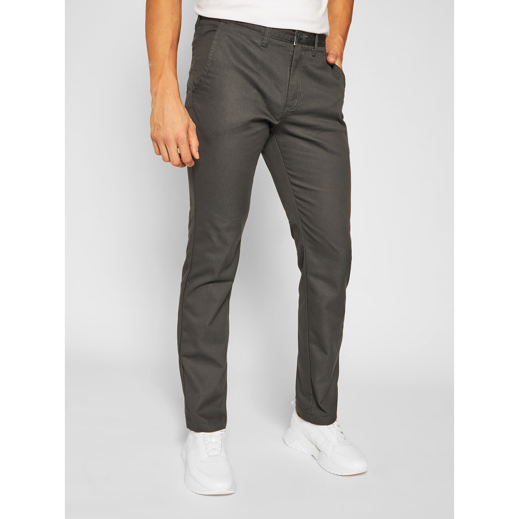 Vans Pantaloni chino Authentic VN0A3143 Gri Modern Fit - Pled.ro