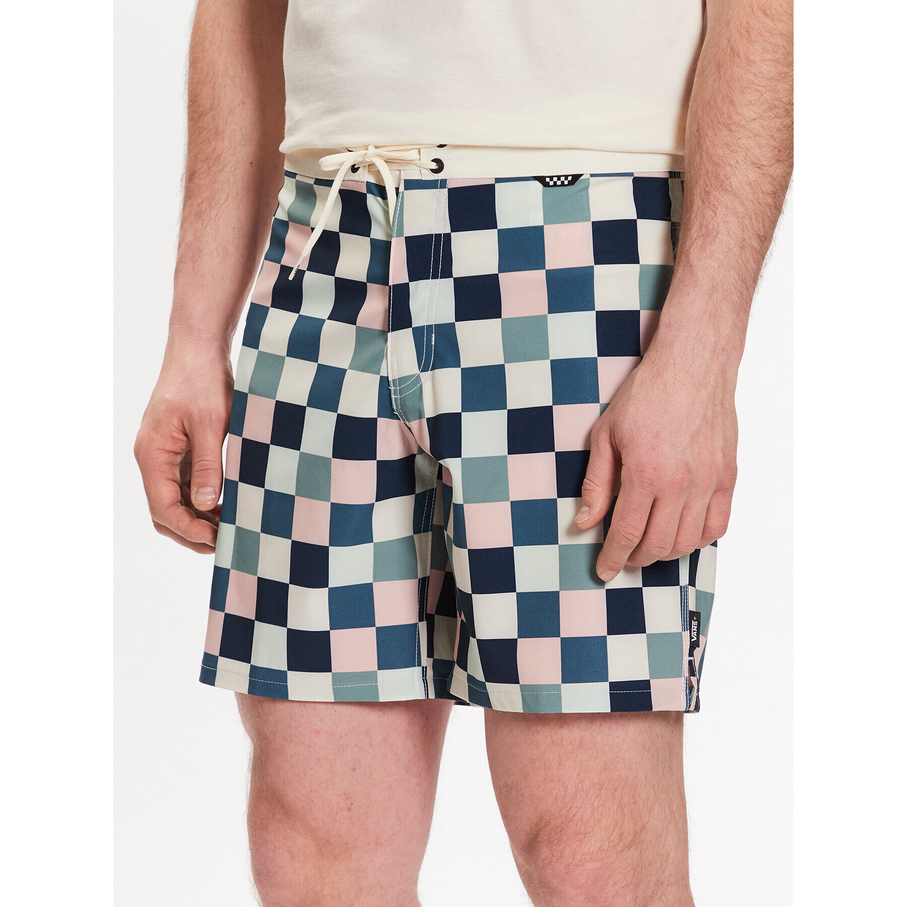 Vans Pantaloni scurți pentru înot The Daily Check Boardshort VN0007XS Alb Regular Fit - Pled.ro