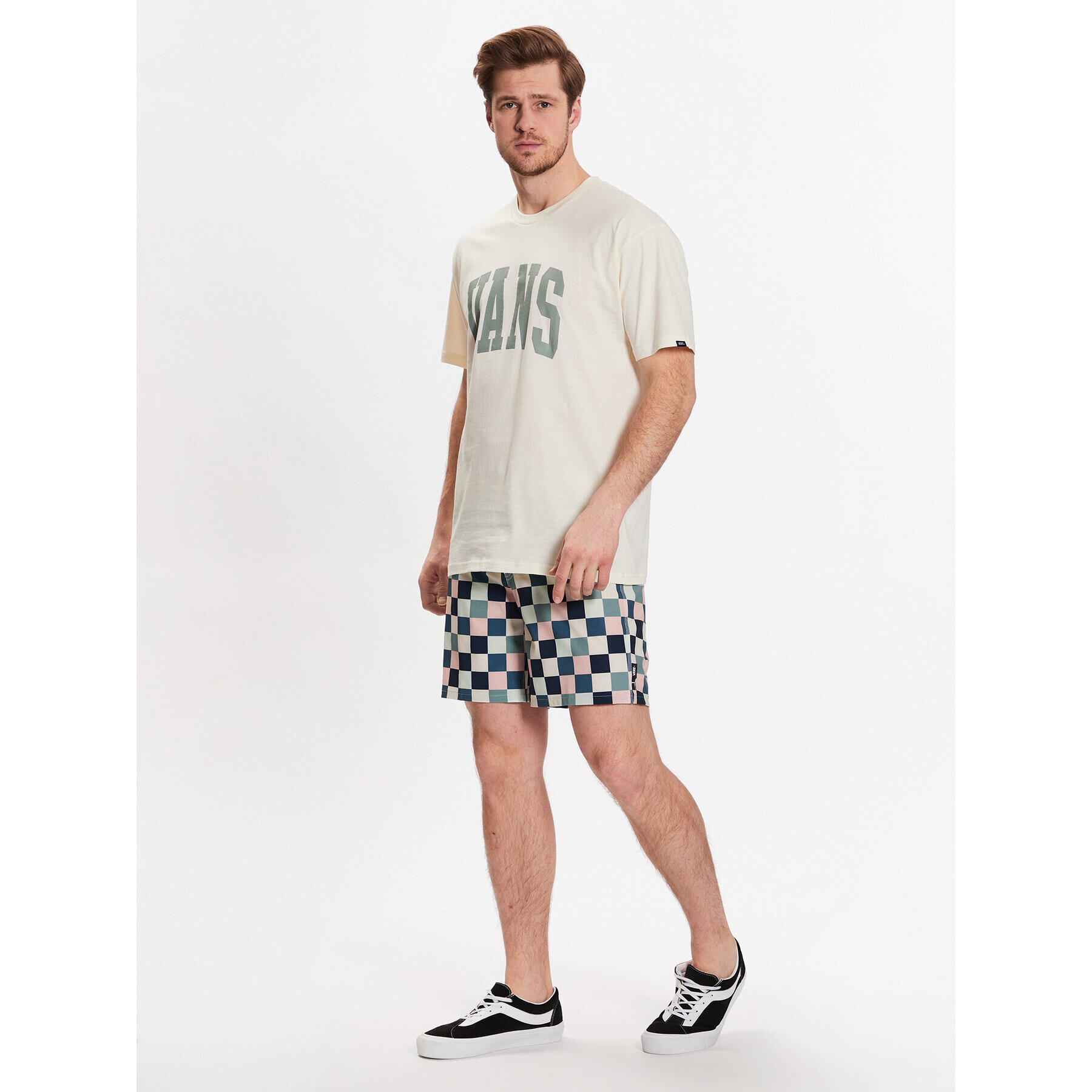 Vans Pantaloni scurți pentru înot The Daily Check Boardshort VN0007XS Alb Regular Fit - Pled.ro