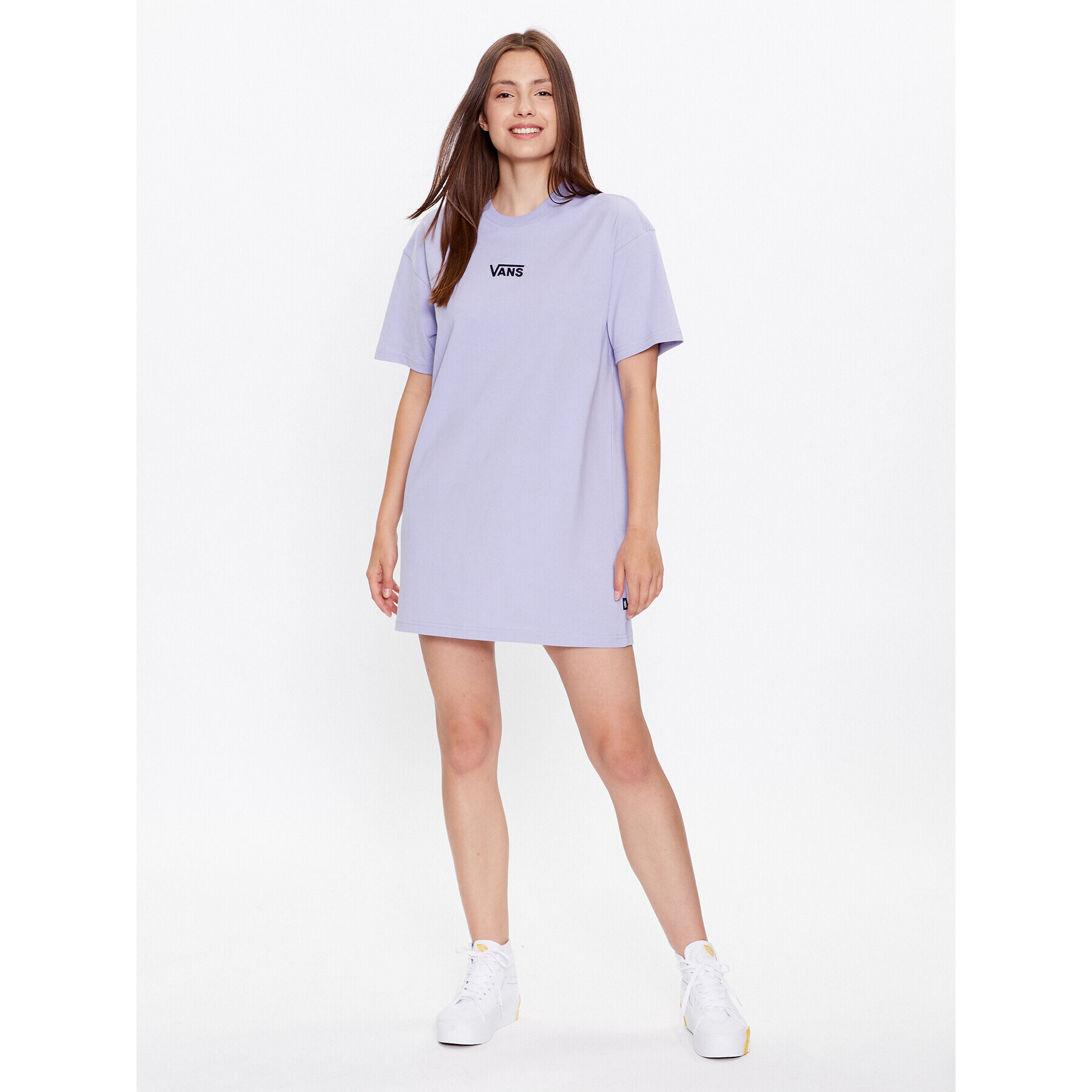 Vans Rochie de zi Wm Center Vee Tee Dress VN0A4RU2 Violet Boyfriend Fit - Pled.ro