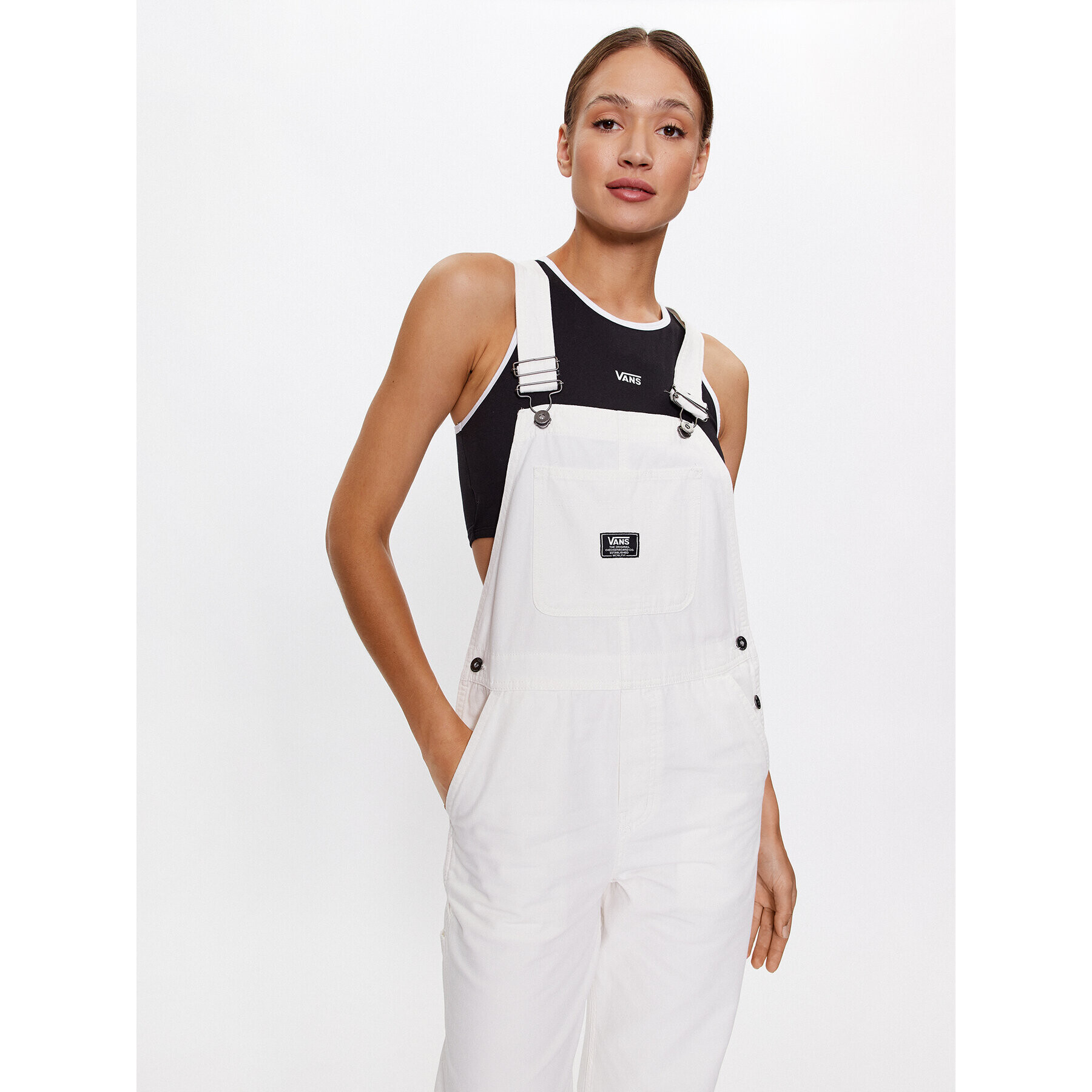 Vans Salopetă Wm Ground Work Overall VN0A5JHI Écru Regular Fit - Pled.ro