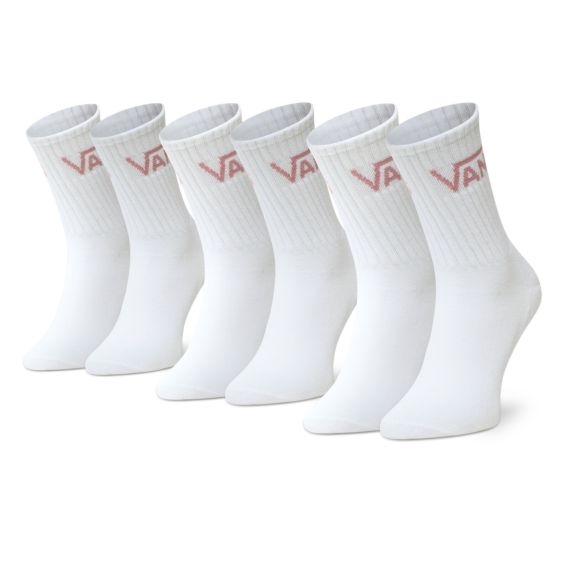 Vans Set de 3 perechi de șosete lungi de damă Classic Crew VN0A49ZFY0M1 Alb - Pled.ro