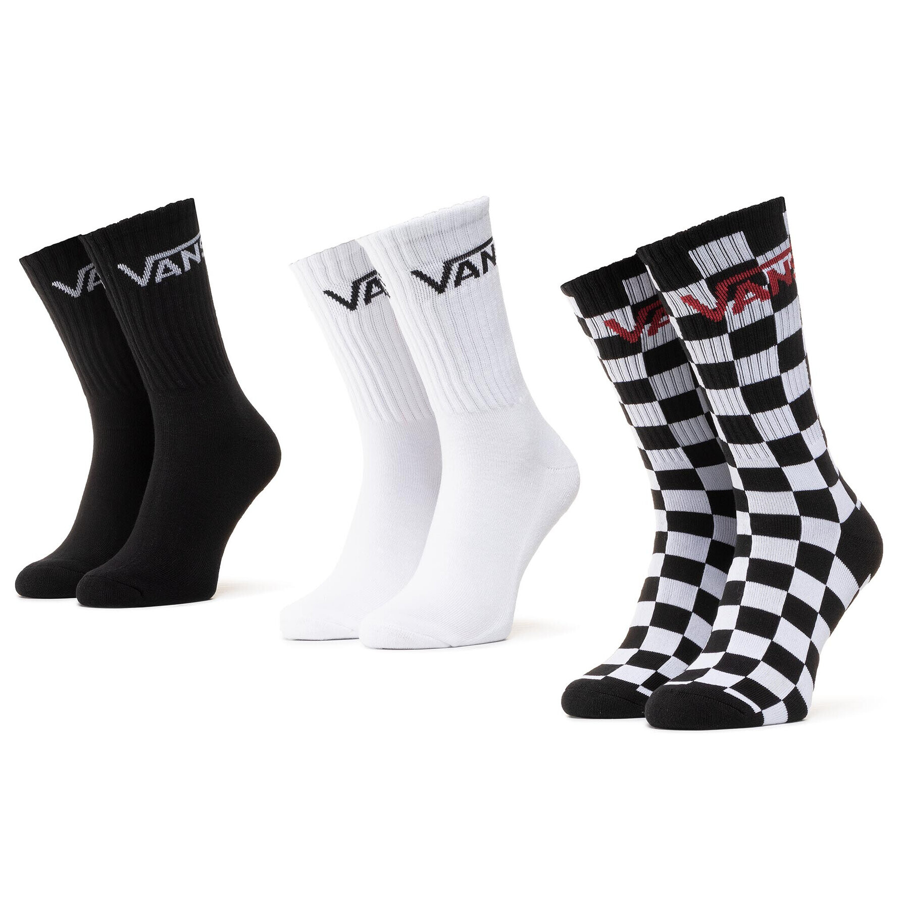 Vans Set de 3 perechi de șosete medii unisex Mn Classic Crew VN000XRZ95Y1 Negru - Pled.ro