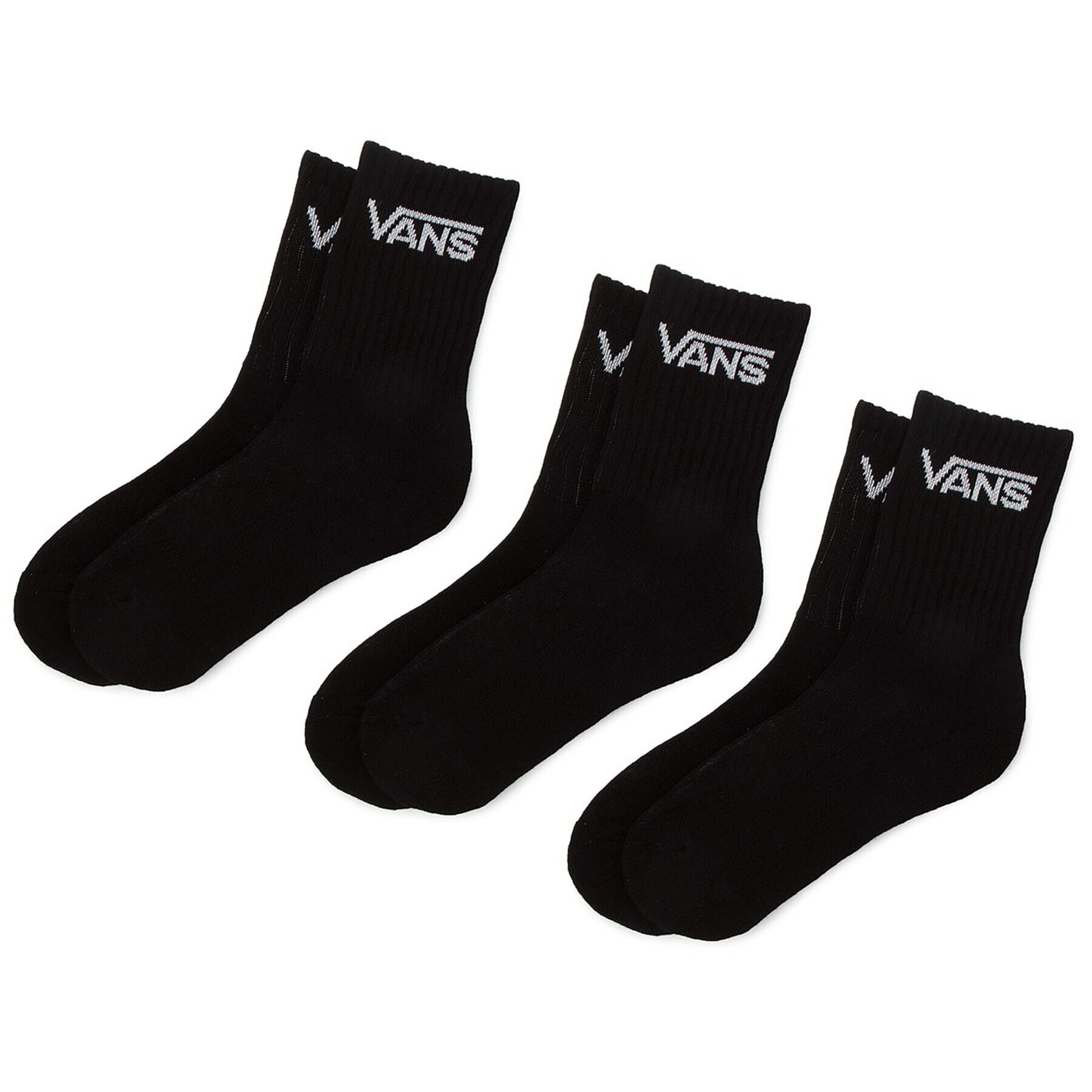 Vans Set de 3 perechi de șosete lungi de damă By Classic Crew VXNQBLK Negru - Pled.ro