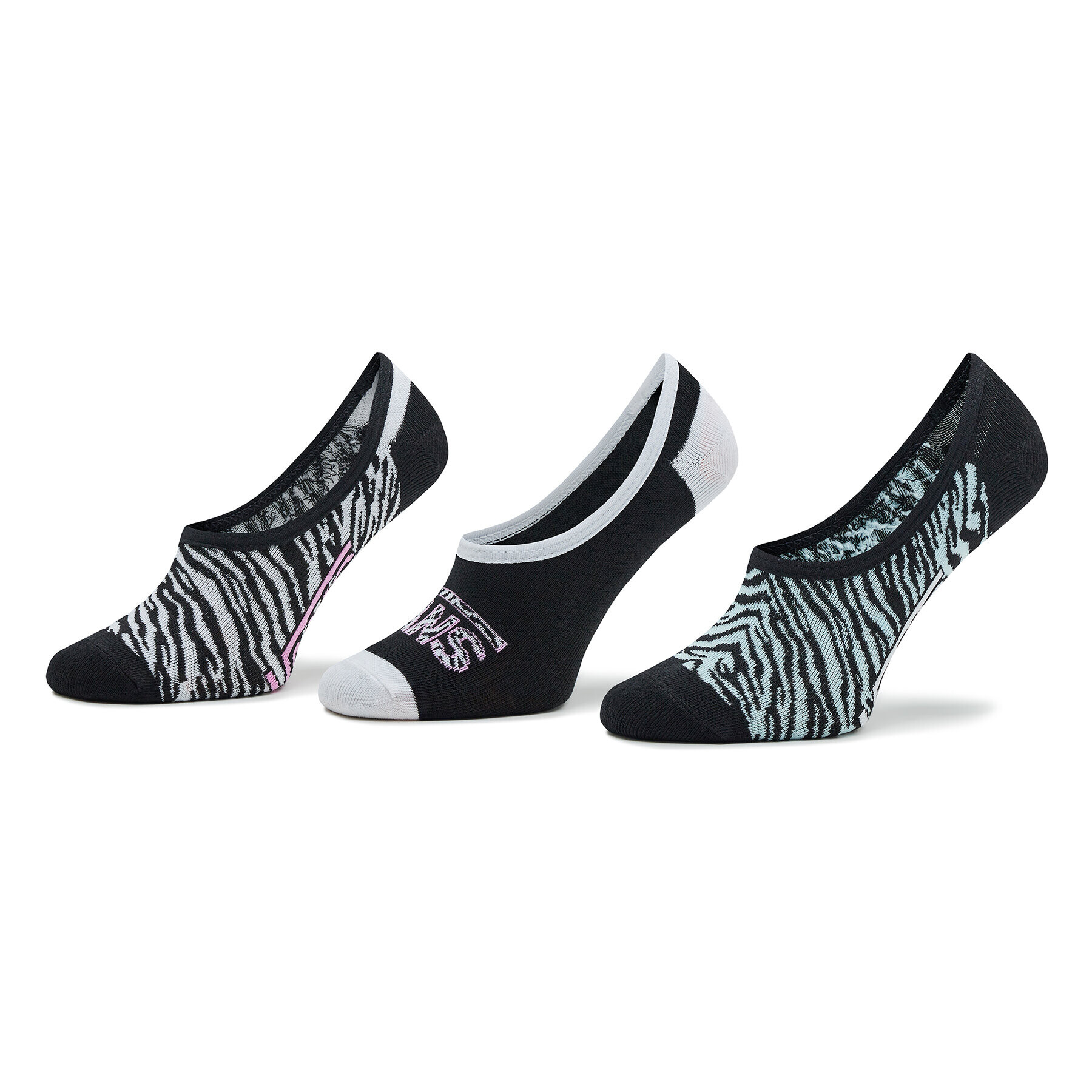 Vans Set de 3 perechi de șosete scurte de damă Zebra Daze Canoodle VN00079YBR51 Colorat - Pled.ro