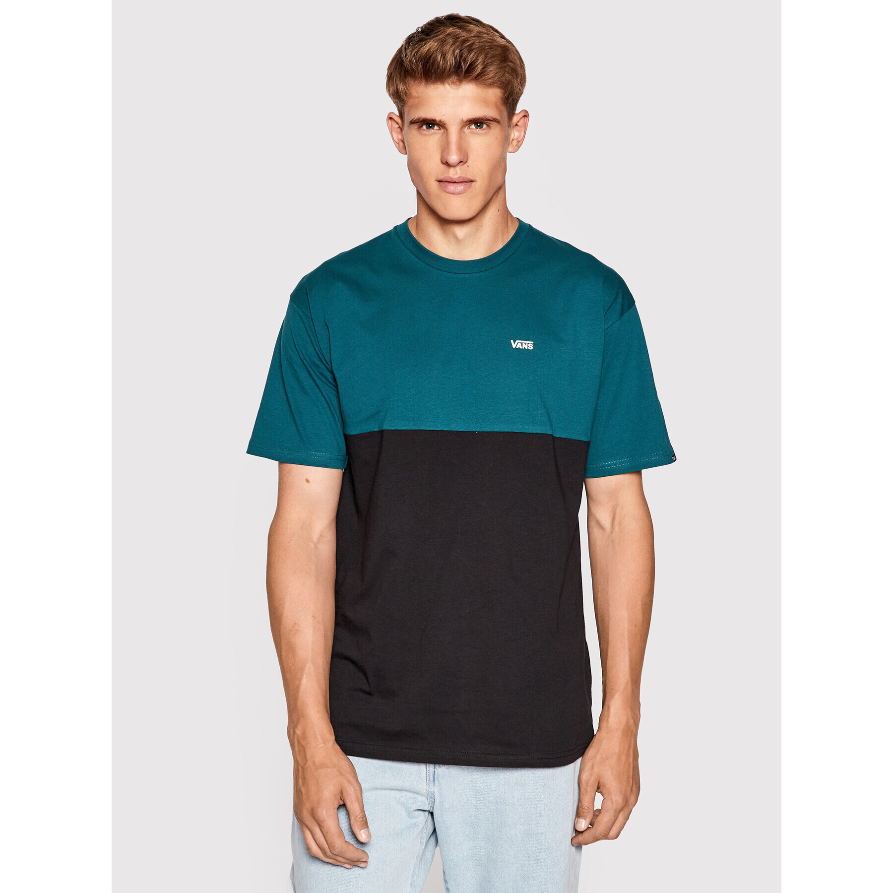 Vans Tricou Colorblock VN0A3CZD Verde Classic Fit - Pled.ro