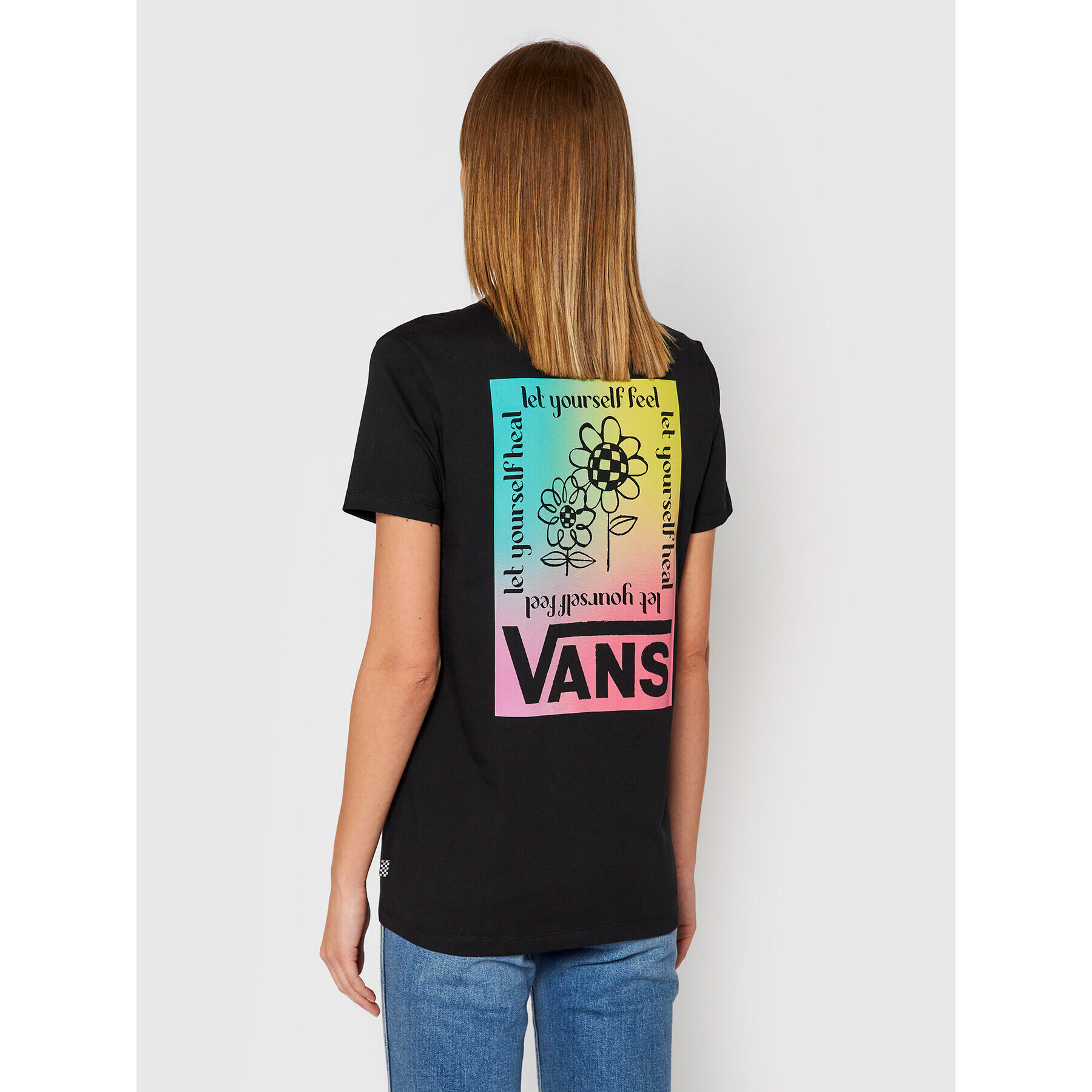 Vans Tricou Cultivate Care BF Tee VN0A5LK5BLK1 Negru Regular Fit - Pled.ro