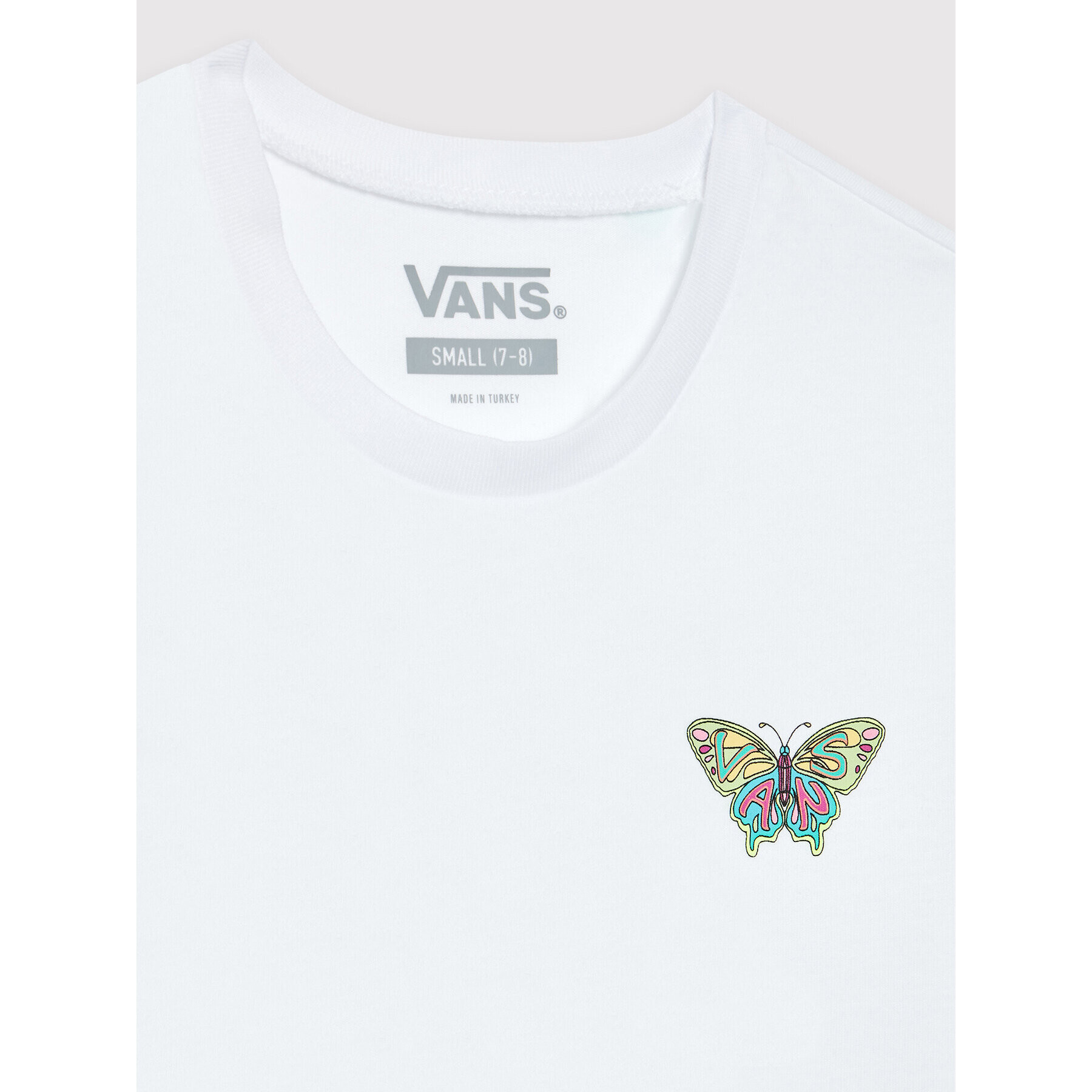 Vans Tricou Fly Butter Crew VN0A5LEN Alb Regular Fit - Pled.ro