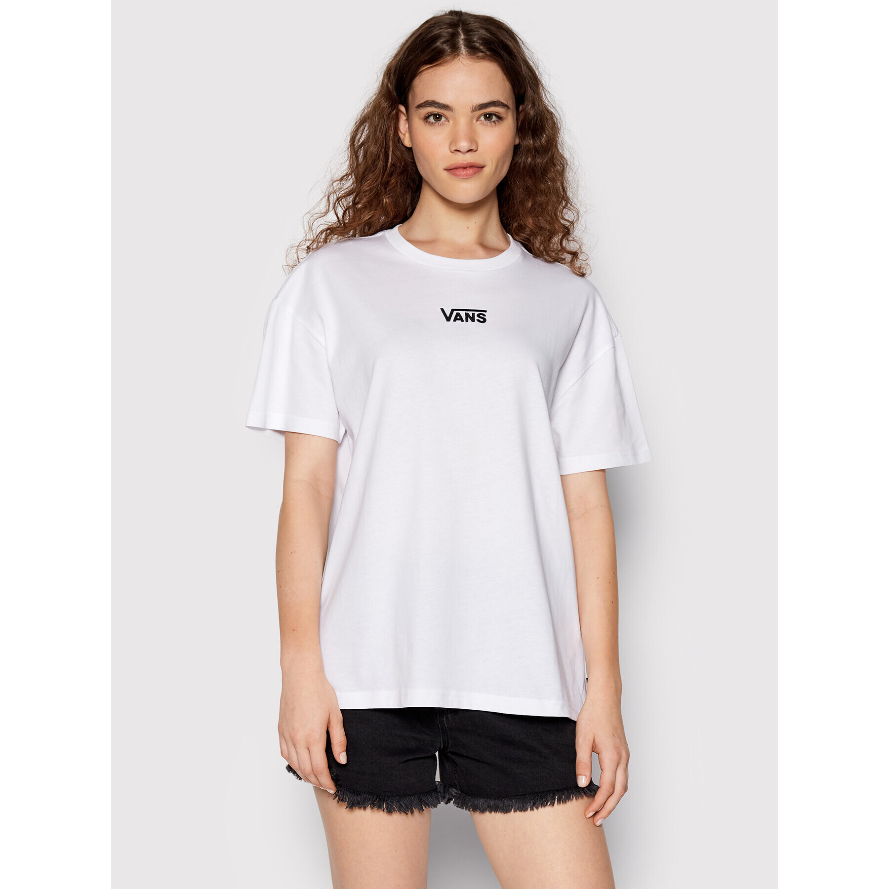 Vans Tricou Flying V VN0A7YUT Alb Oversize - Pled.ro