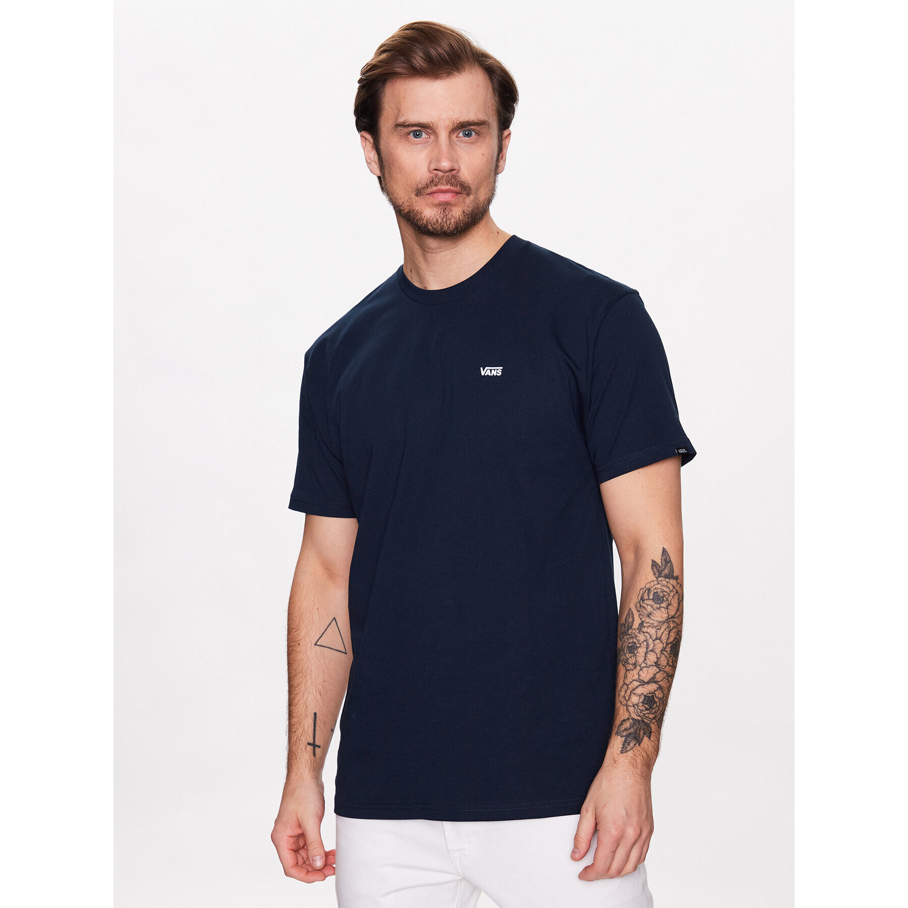 Vans Tricou Left Chest Logo VN0A3CZE Bleumarin Classic Fit - Pled.ro