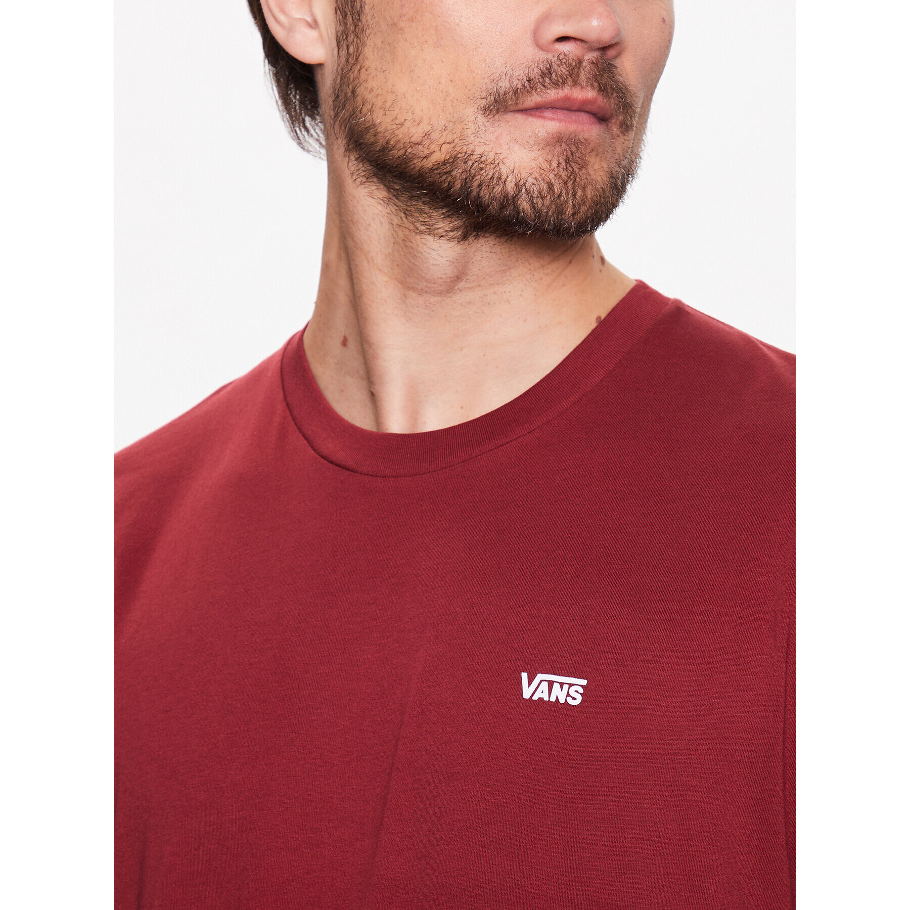 Vans Tricou Left Chest Logo VN0A3CZE Roșu Classic Fit - Pled.ro