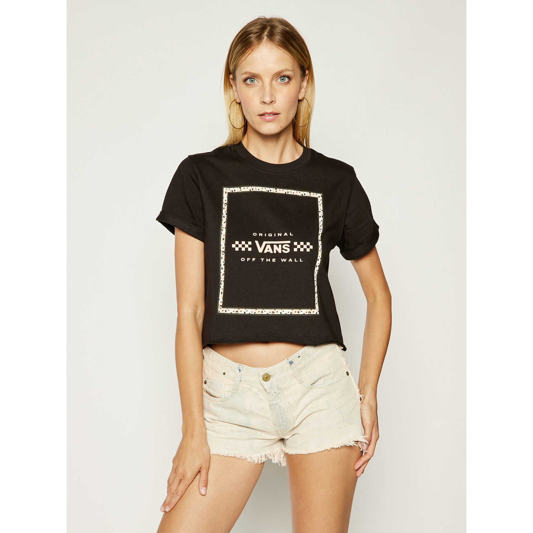 Vans Tricou Leila VN0A4CWXBLK Negru Regular Fit - Pled.ro