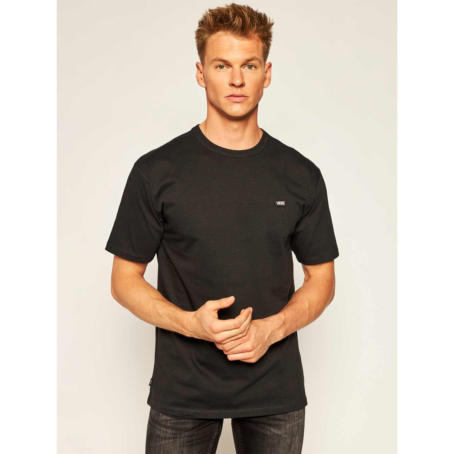 Vans Tricou Mn Off The Wall Cl VN0A49R7 Negru Regular Fit - Pled.ro