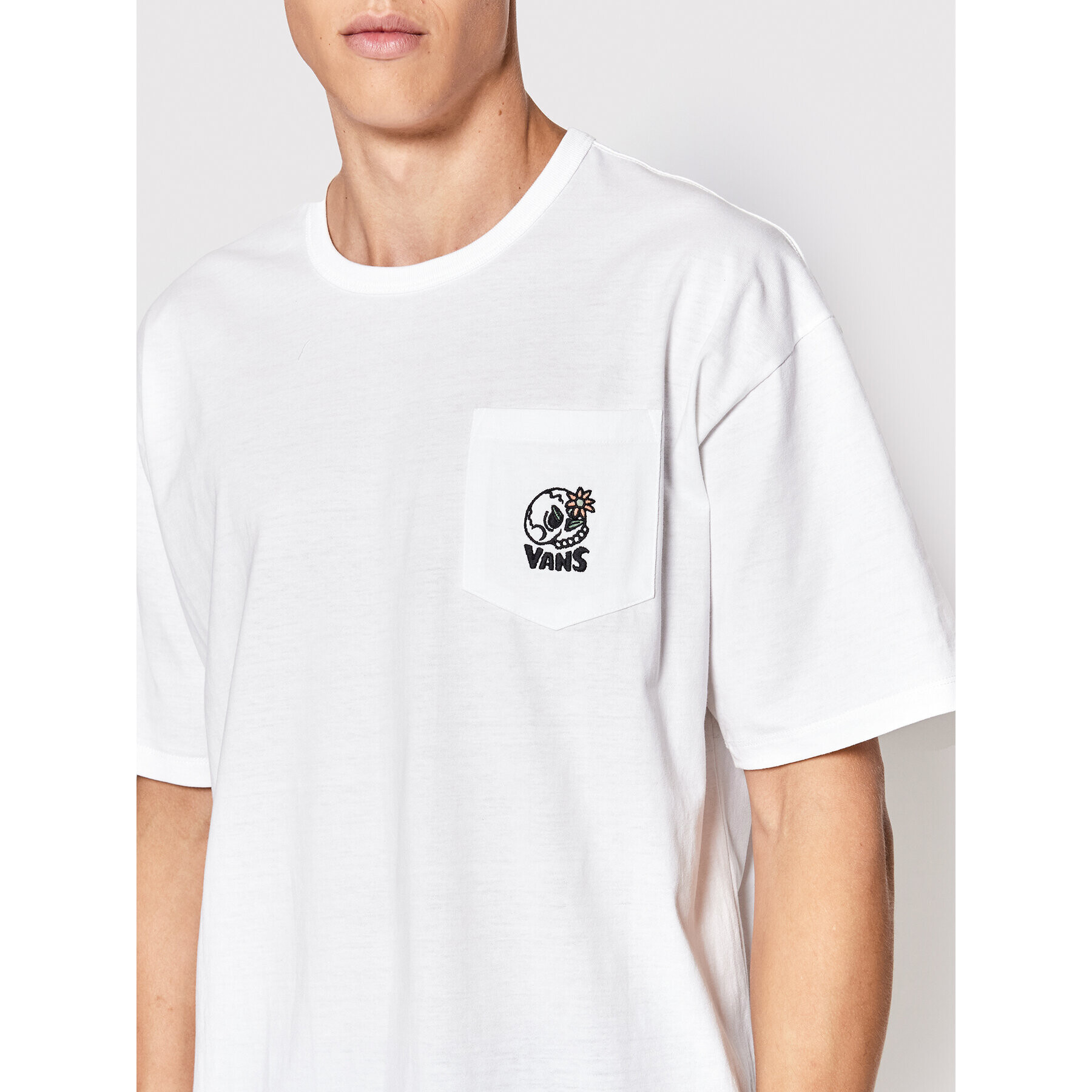 Vans Tricou Off The Wall VN0A5KGC Alb Classic Fit - Pled.ro