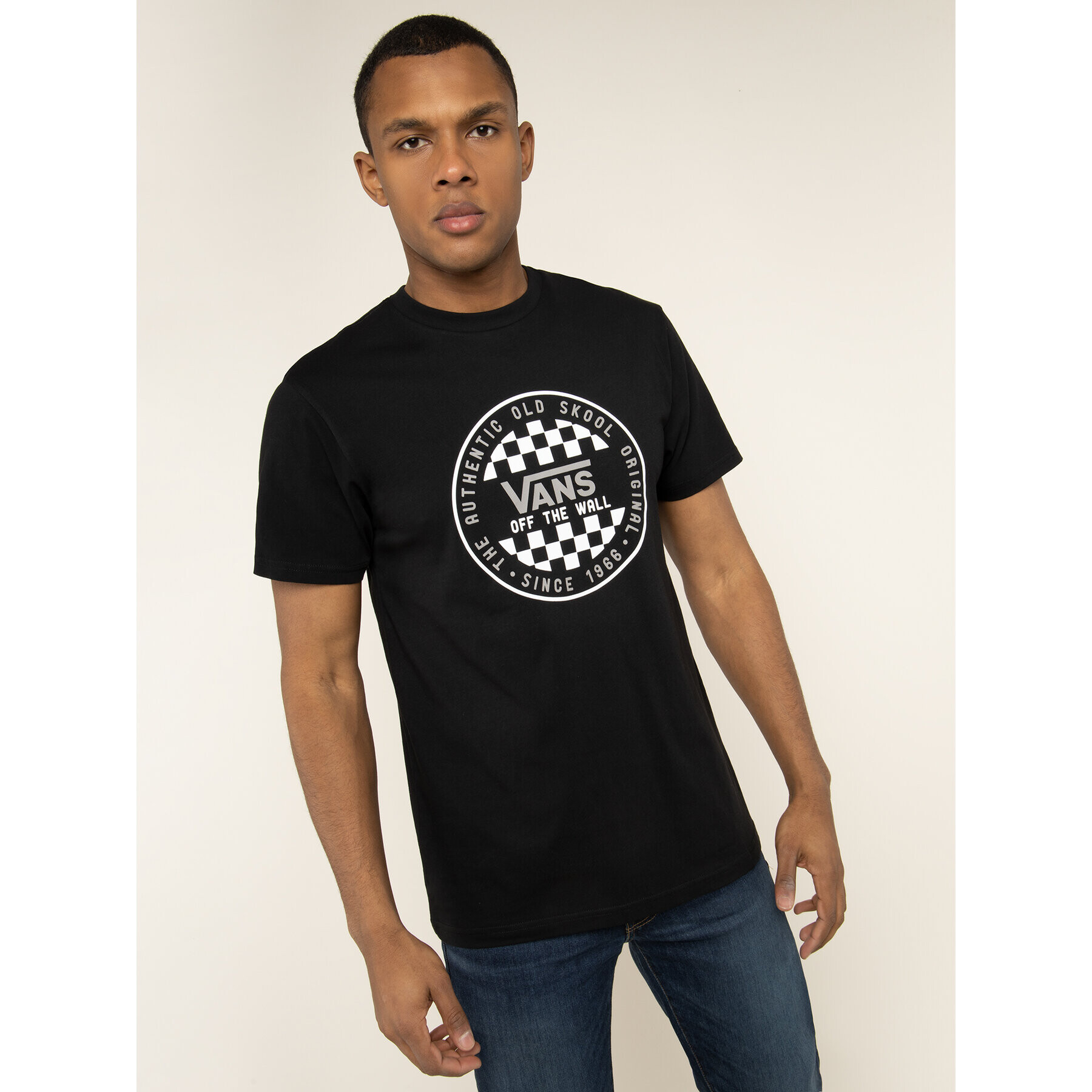 Vans Tricou Og Checker VN0A49SYBLK1 Negru Slim Fit - Pled.ro