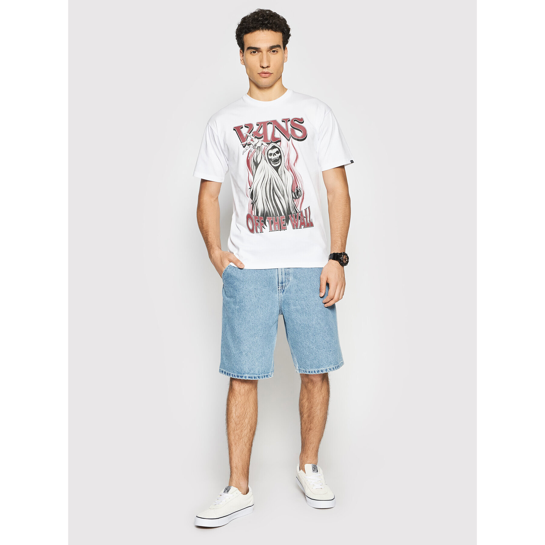 Vans Tricou Reaper VN0A5KCQ Alb Classic Fit - Pled.ro