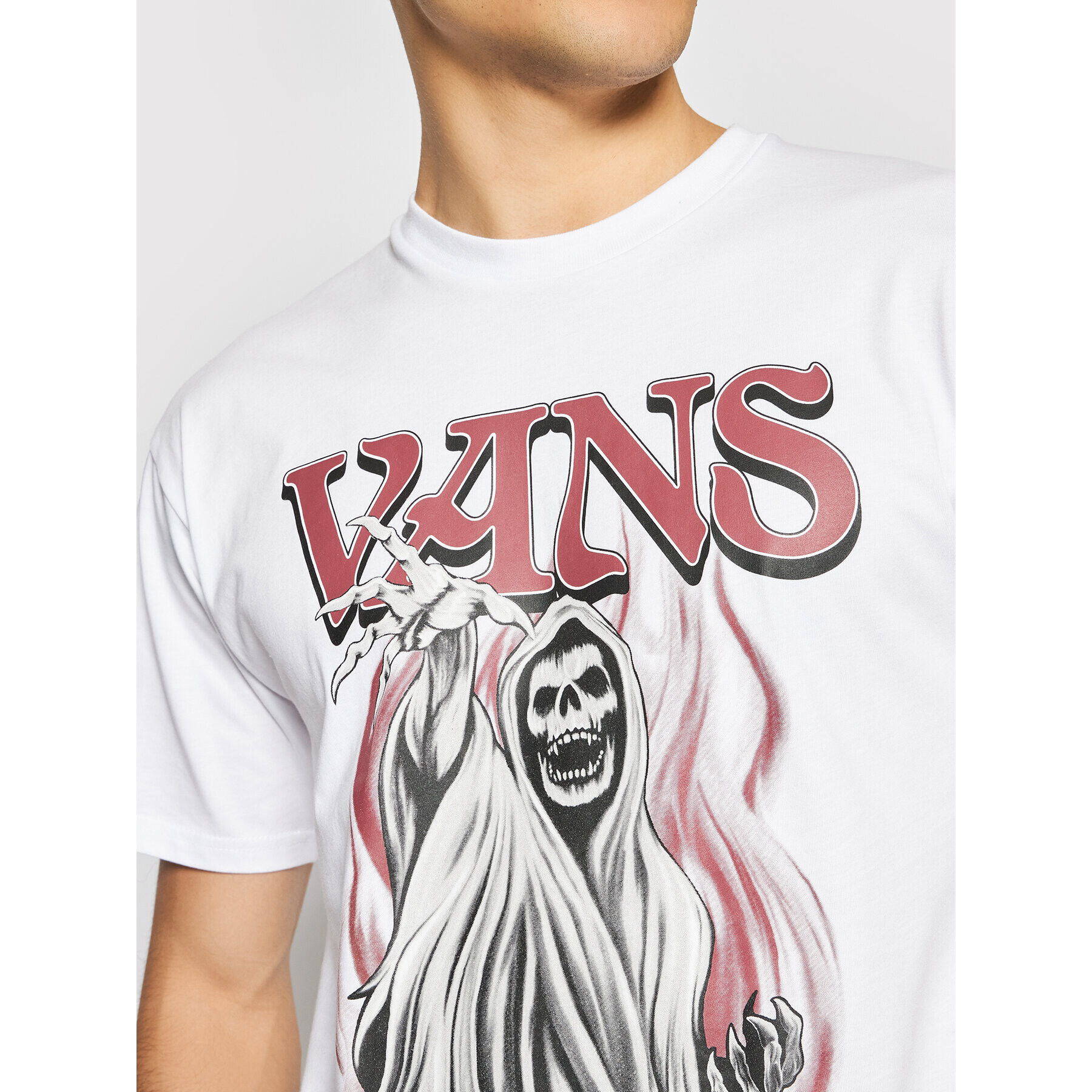 Vans Tricou Reaper VN0A5KCQ Alb Classic Fit - Pled.ro