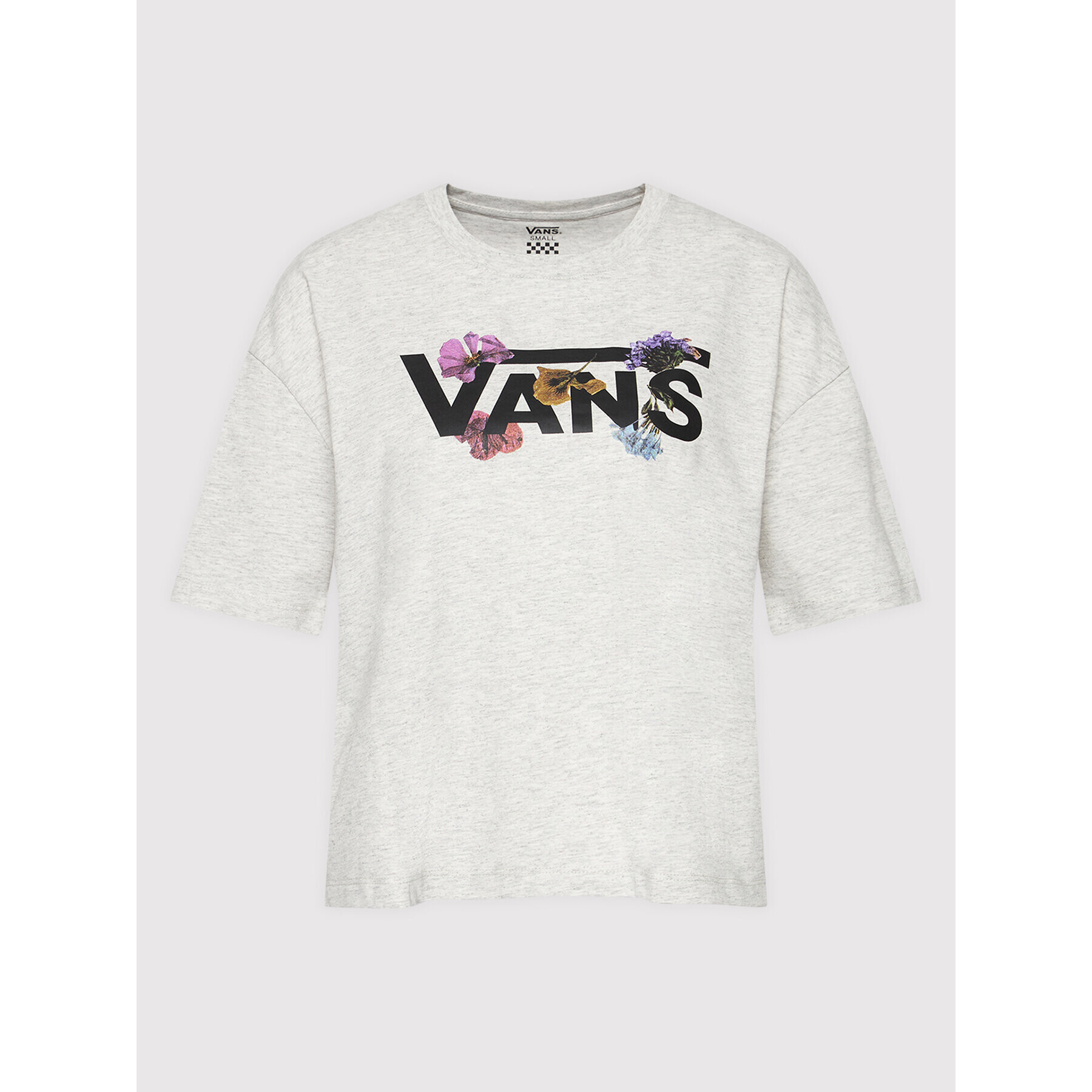 Vans Tricou Sparse Flower VN0A5LBG Gri Relaxed Fit - Pled.ro