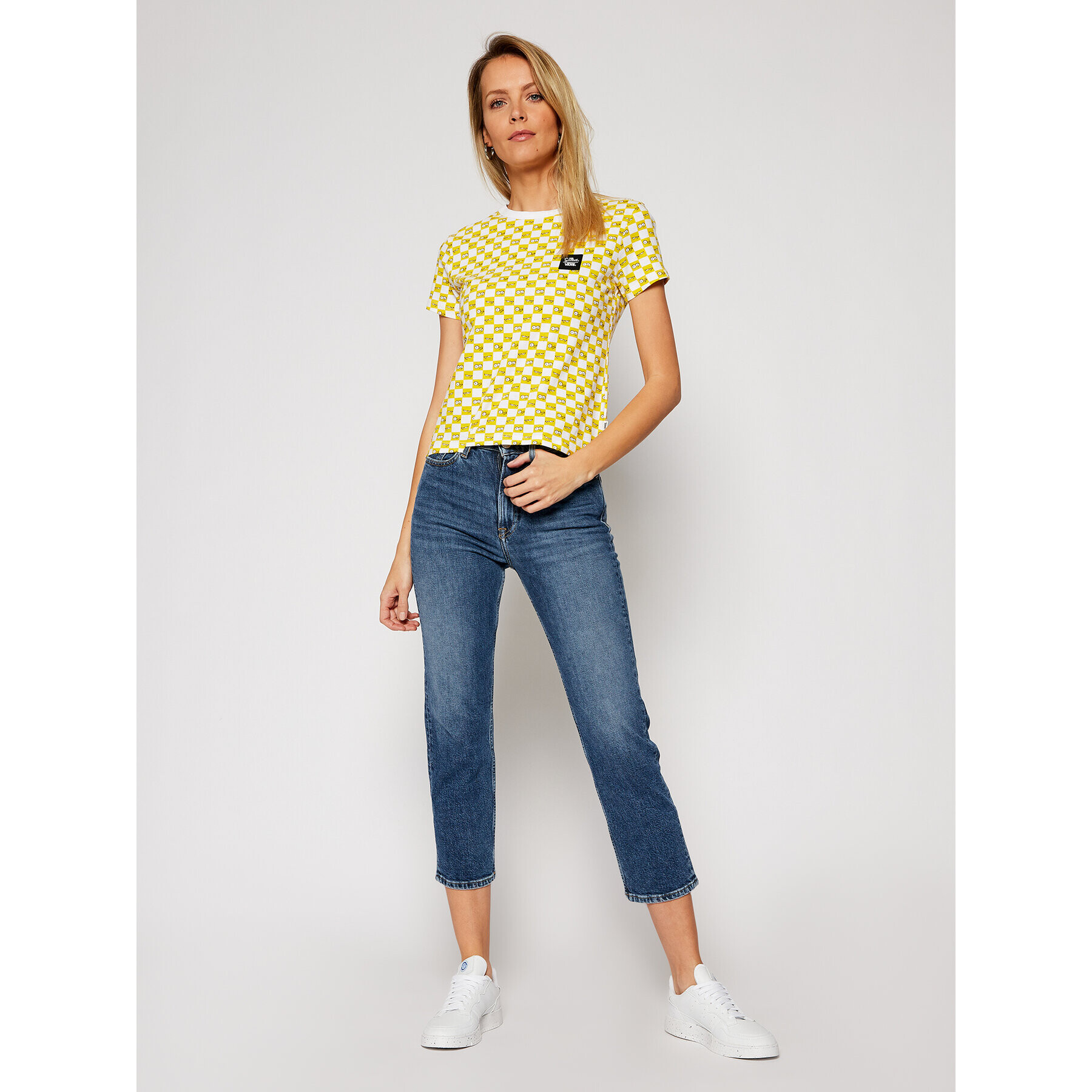 Vans Tricou THE SIMPSONS Check Eyes Tee VN0A4V43 Galben Regular Fit - Pled.ro