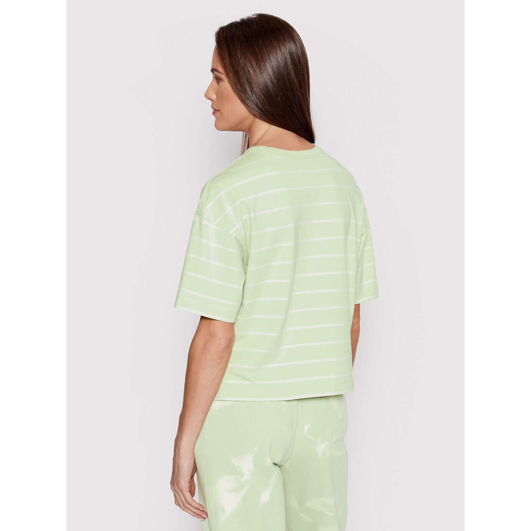 Vans Tricou Time Off Stripe VN0A5LK8 Verde Relaxed Fit - Pled.ro