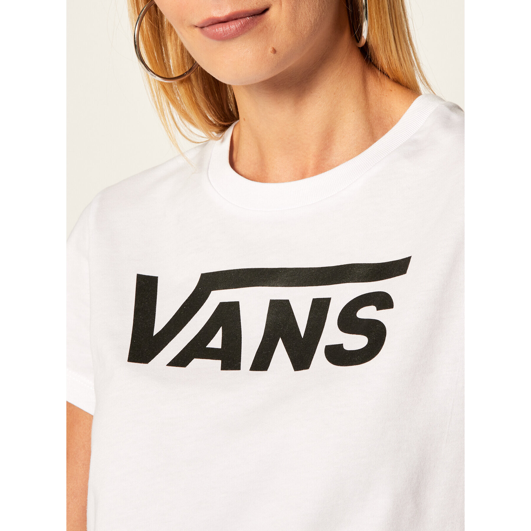 Vans Tricou Wm Flying V Crew Tee VN0A3UP4 Alb Regular Fit - Pled.ro