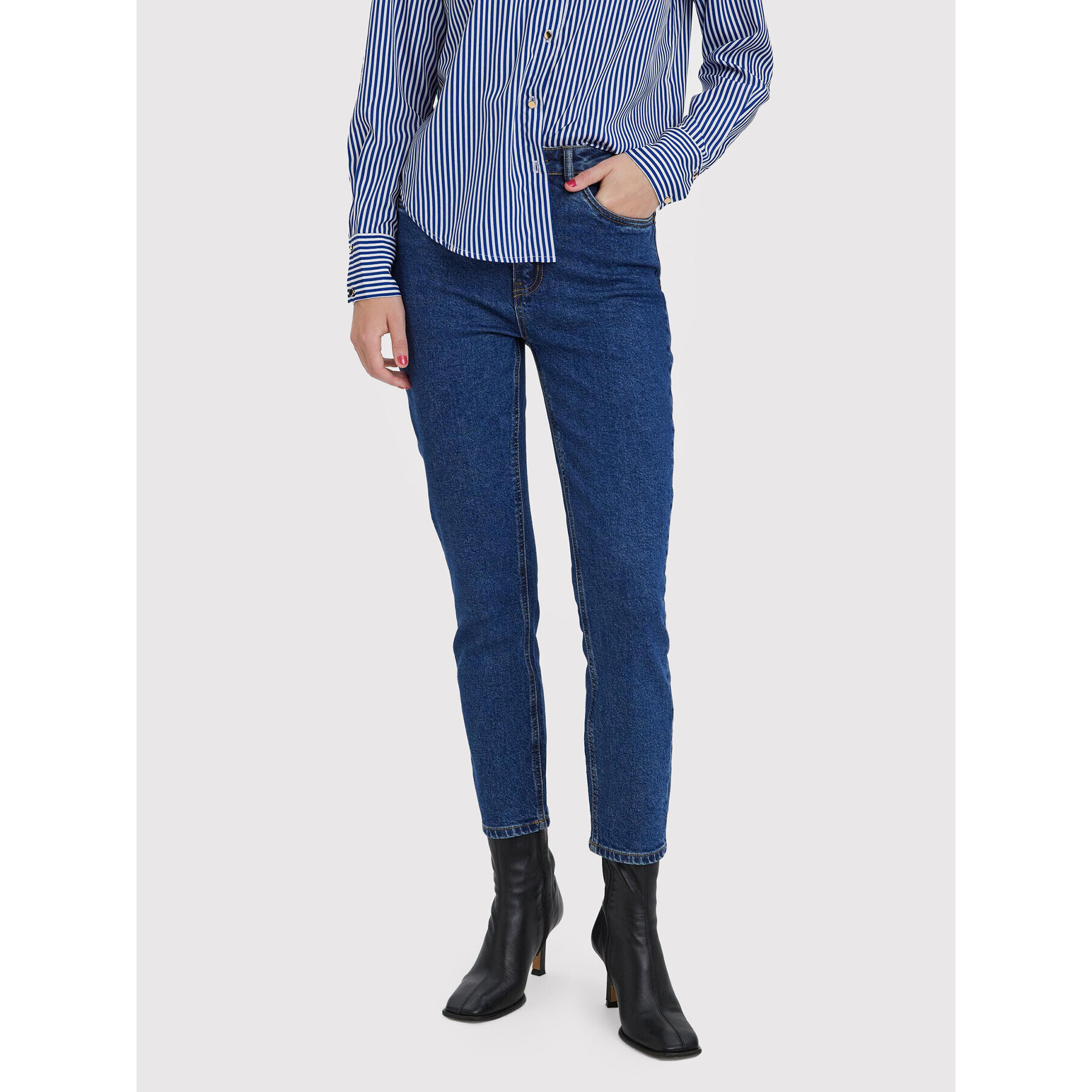 Vero Moda Blugi Brenda 10268434 Bleumarin Straight Fit - Pled.ro