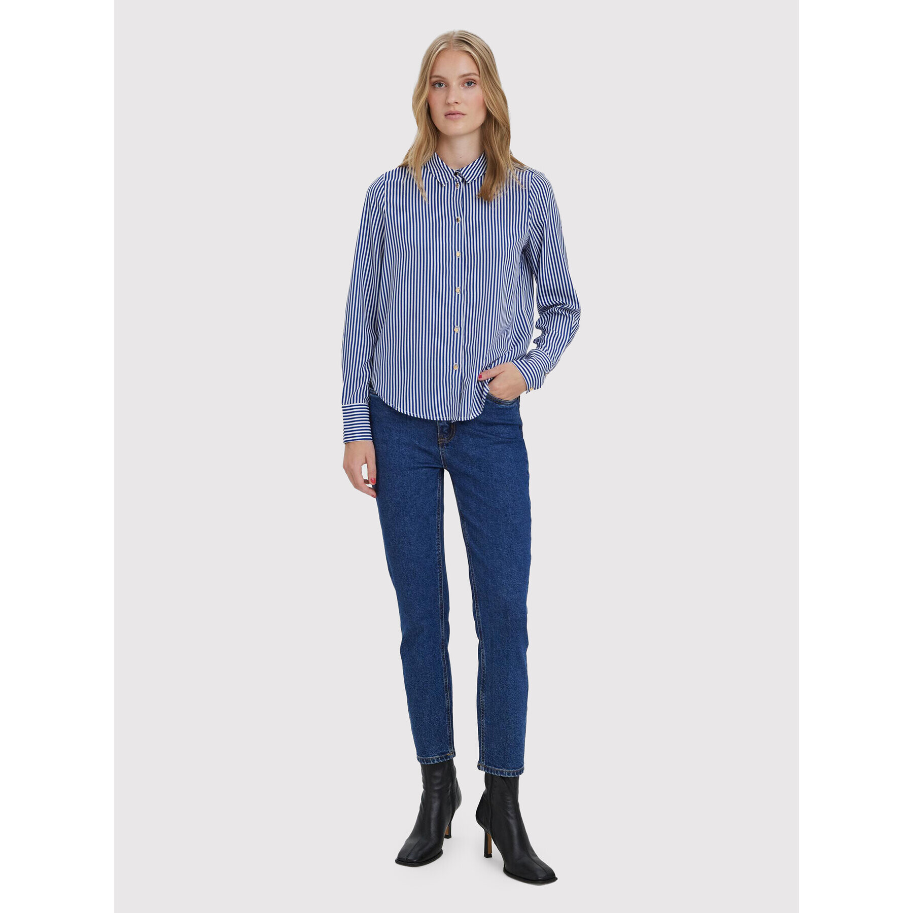 Vero Moda Blugi Brenda 10268434 Bleumarin Straight Fit - Pled.ro