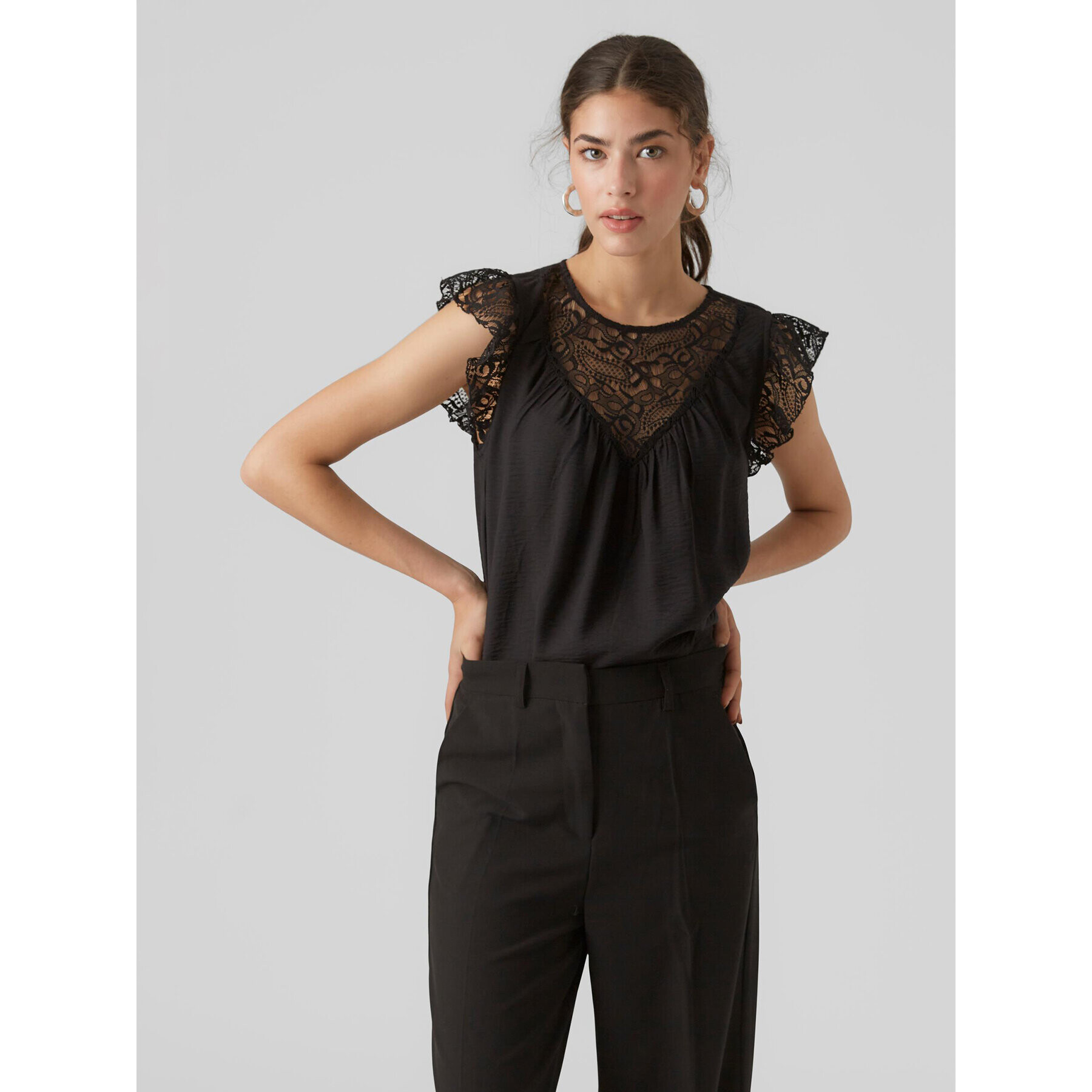 Vero Moda Bluză 10295688 Negru Regular Fit - Pled.ro