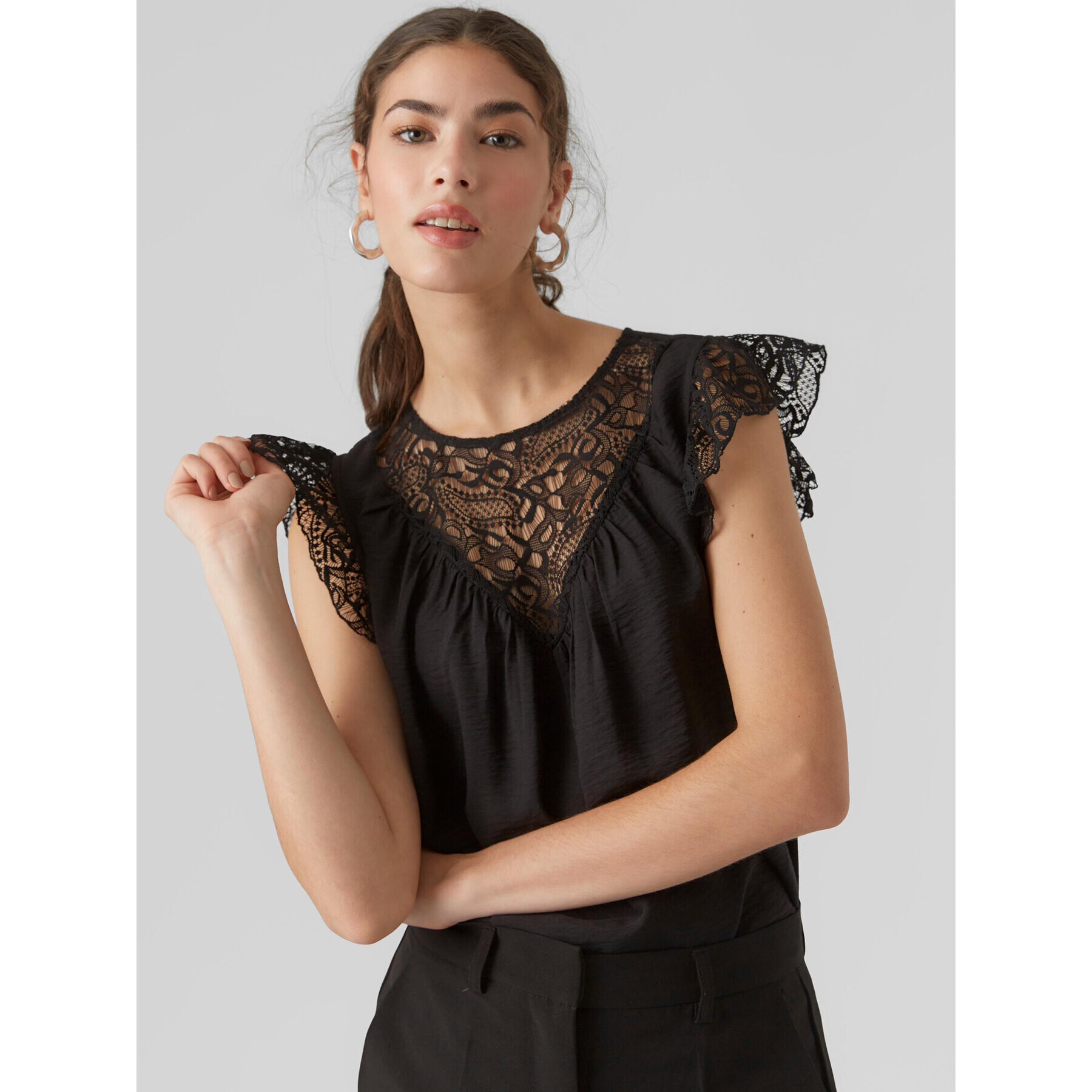 Vero Moda Bluză 10295688 Negru Regular Fit - Pled.ro