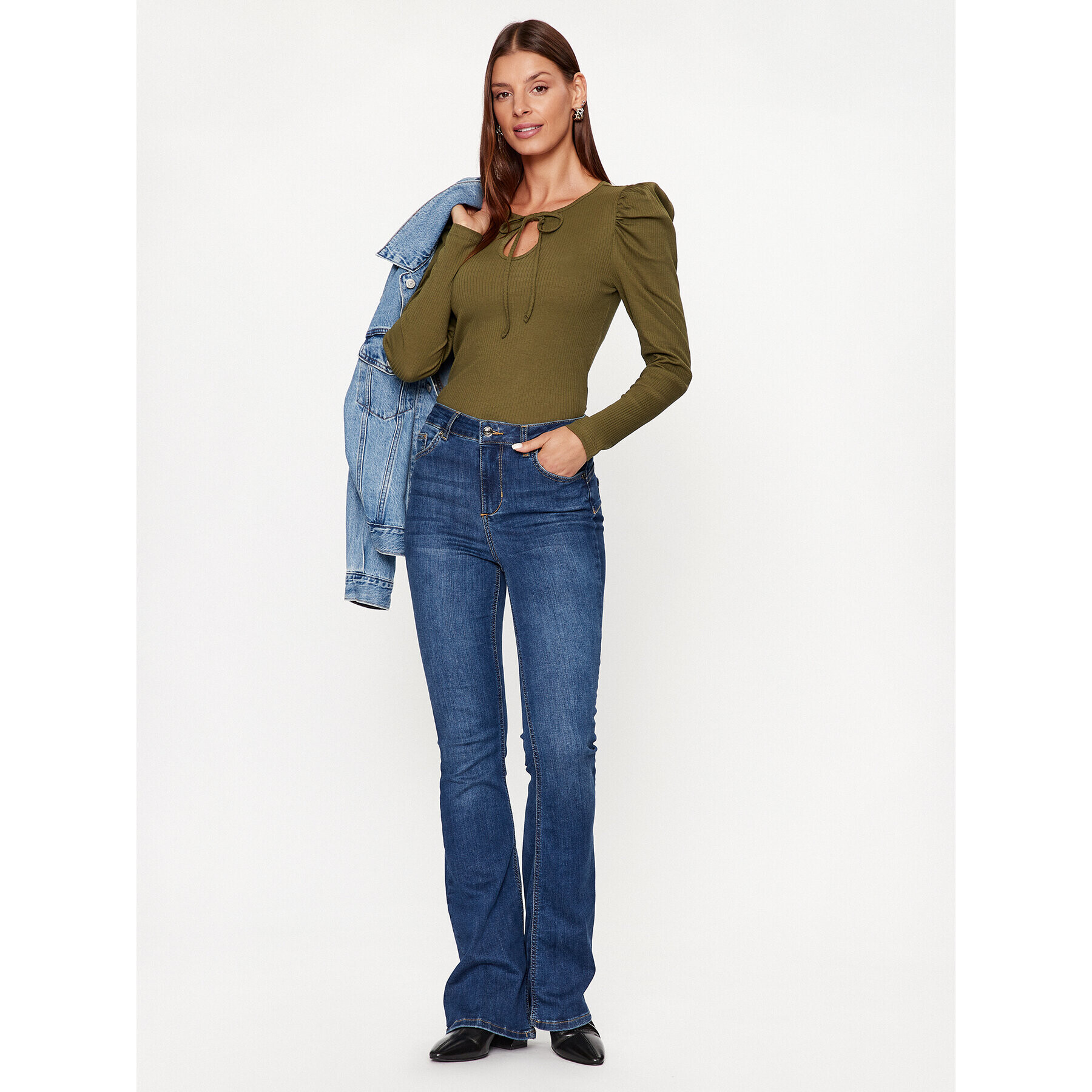 Vero Moda Bluză 10296235 Verde Tight Fit - Pled.ro