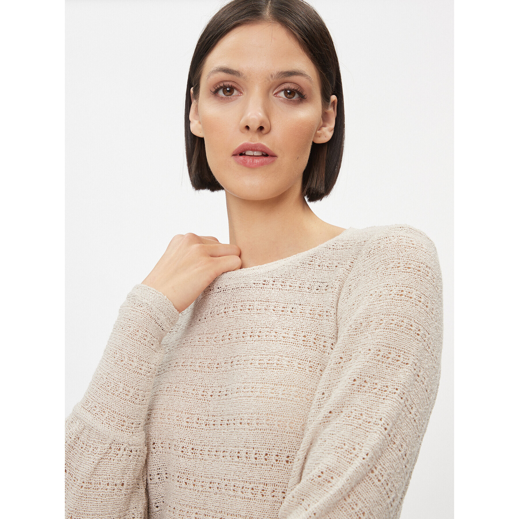 Vero Moda Bluză 10296715 Écru Regular Fit - Pled.ro