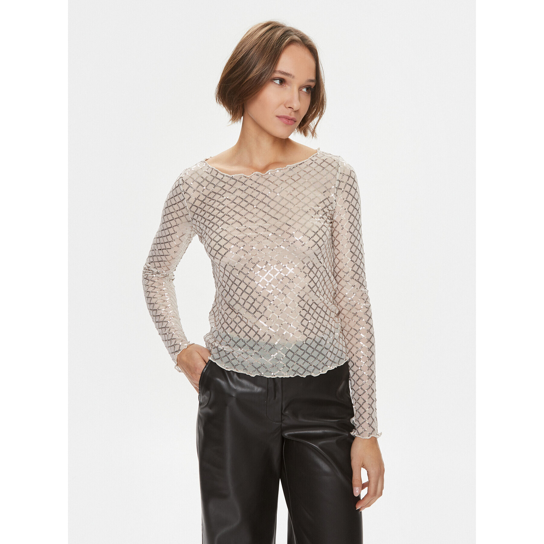 Vero Moda Bluză 10299302 Bej Regular Fit - Pled.ro