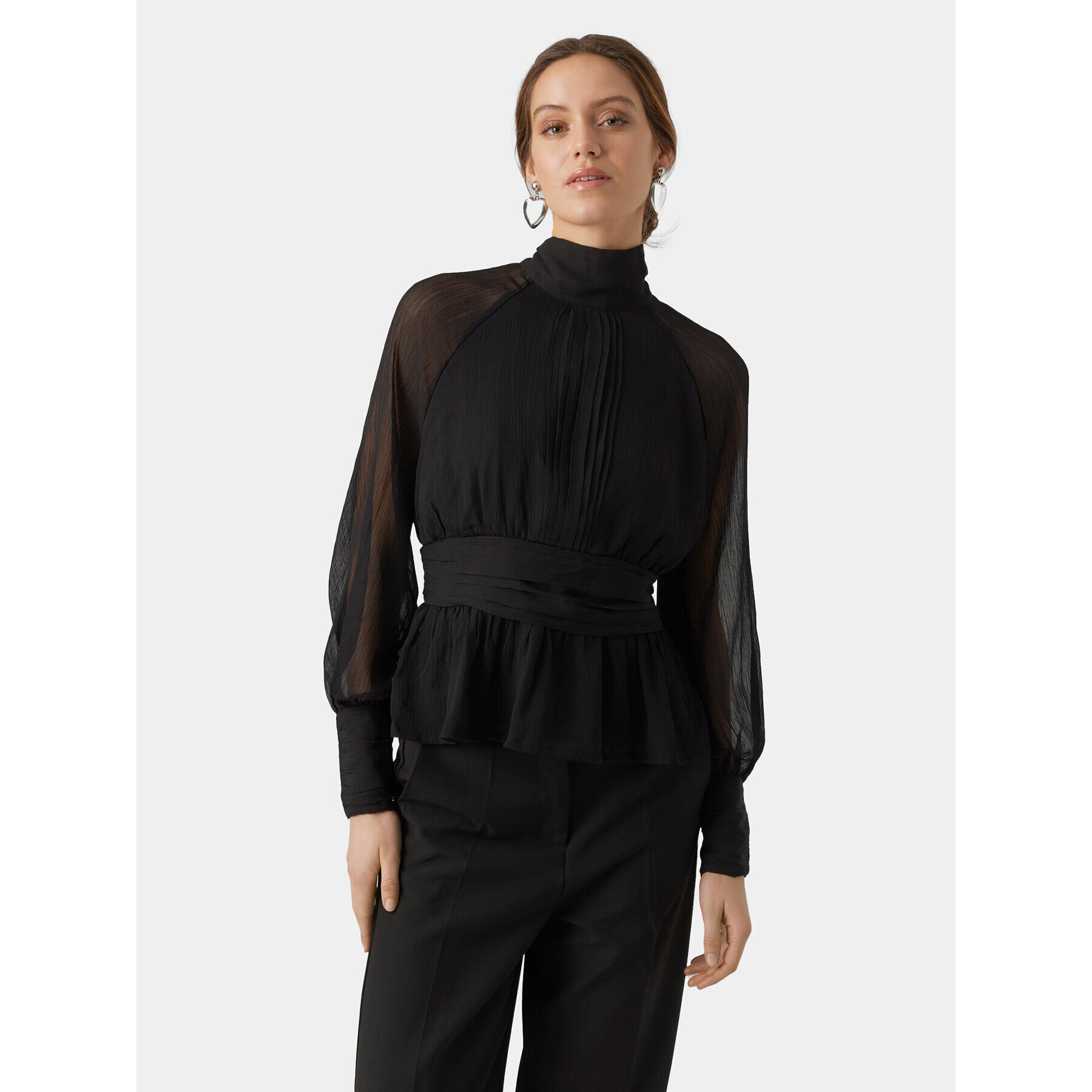 Vero Moda Bluză AWARE 10295842 Negru Regular Fit - Pled.ro