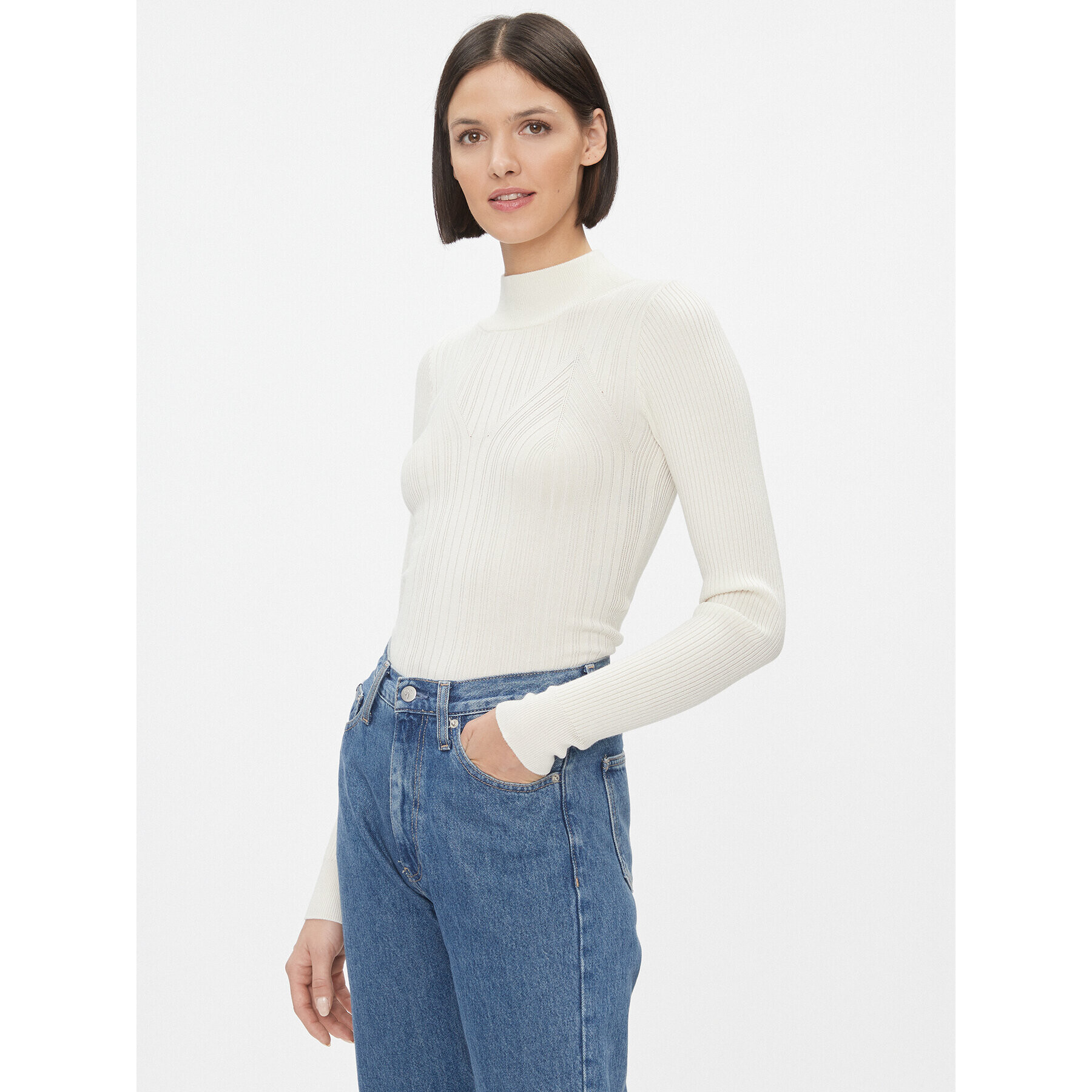 Vero Moda Bluză cu gât 10293750 Bej Regular Fit - Pled.ro