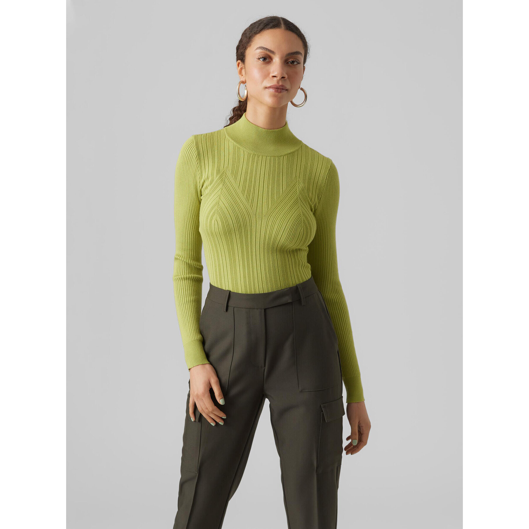 Vero Moda Bluză cu gât 10293750 Verde Regular Fit - Pled.ro