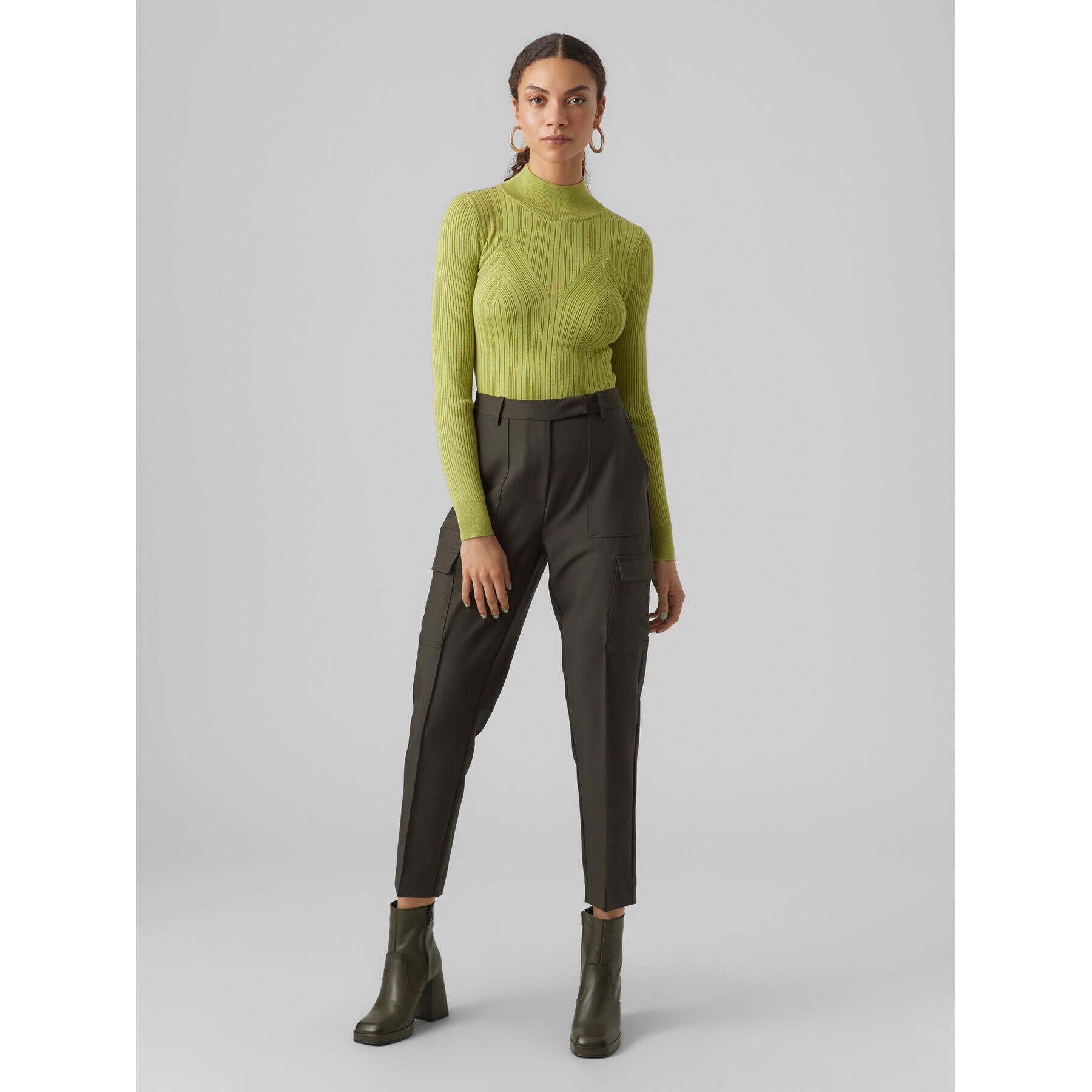 Vero Moda Bluză cu gât 10293750 Verde Regular Fit - Pled.ro