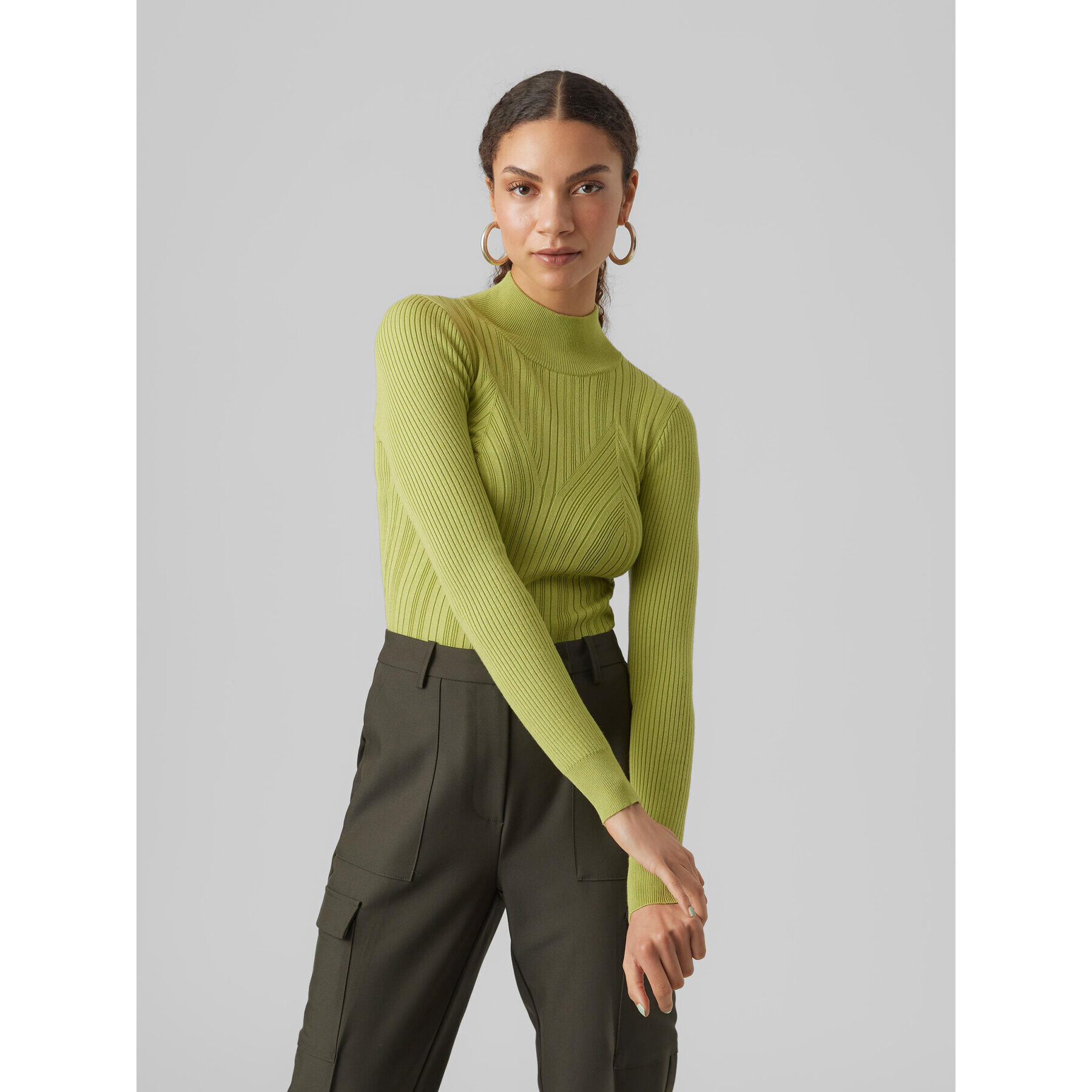 Vero Moda Bluză cu gât 10293750 Verde Regular Fit - Pled.ro