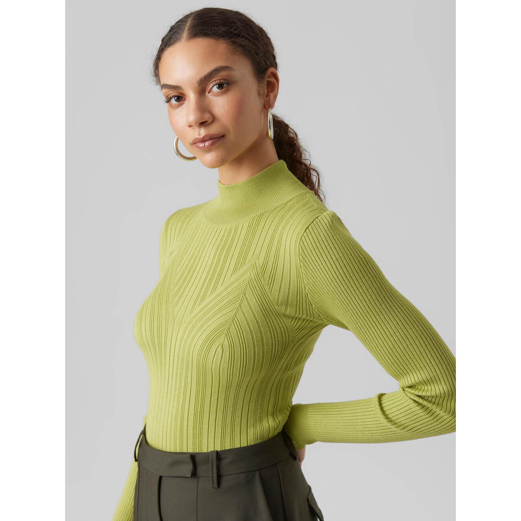 Vero Moda Bluză cu gât 10293750 Verde Regular Fit - Pled.ro