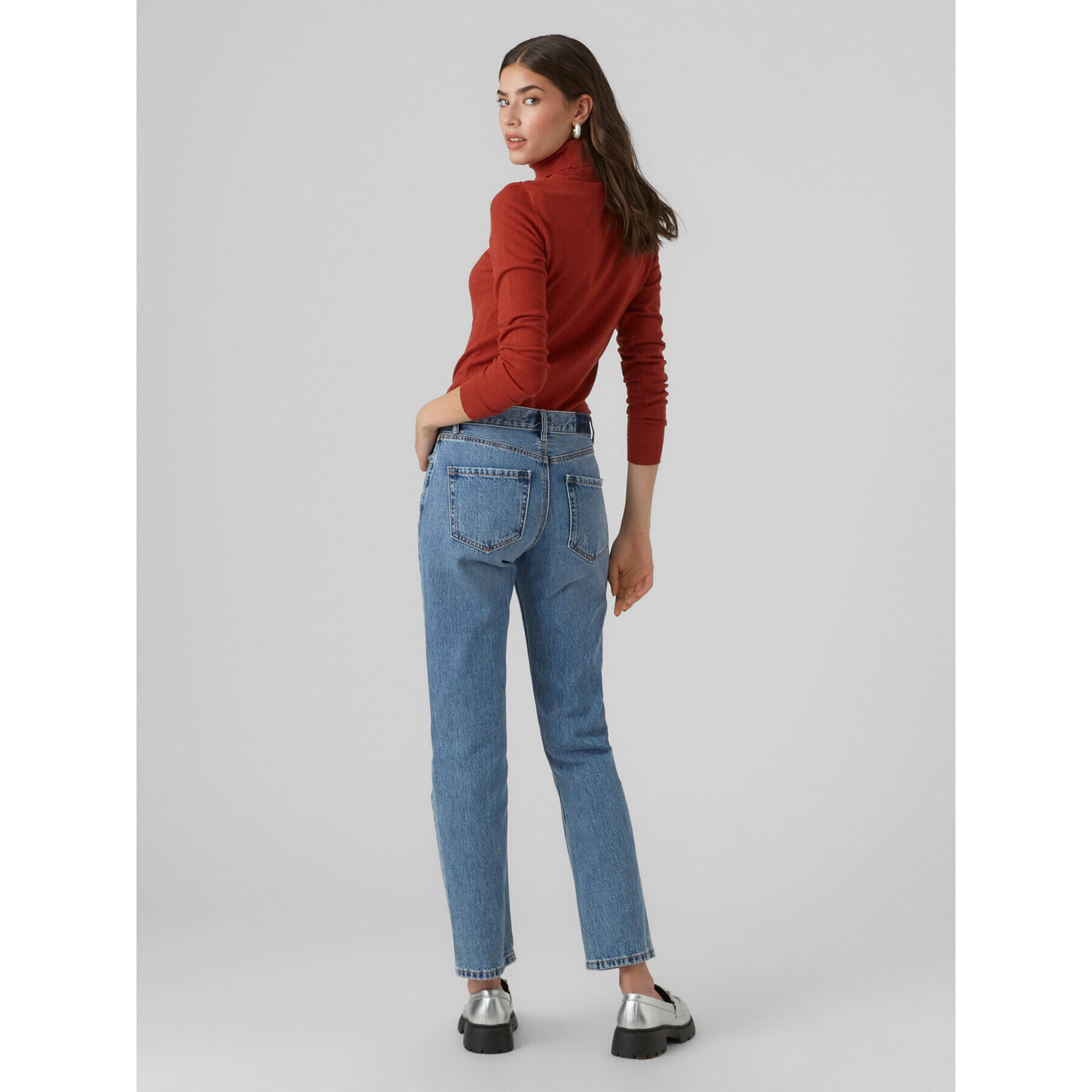 Vero Moda Bluză cu gât 10296195 Roșu Regular Fit - Pled.ro