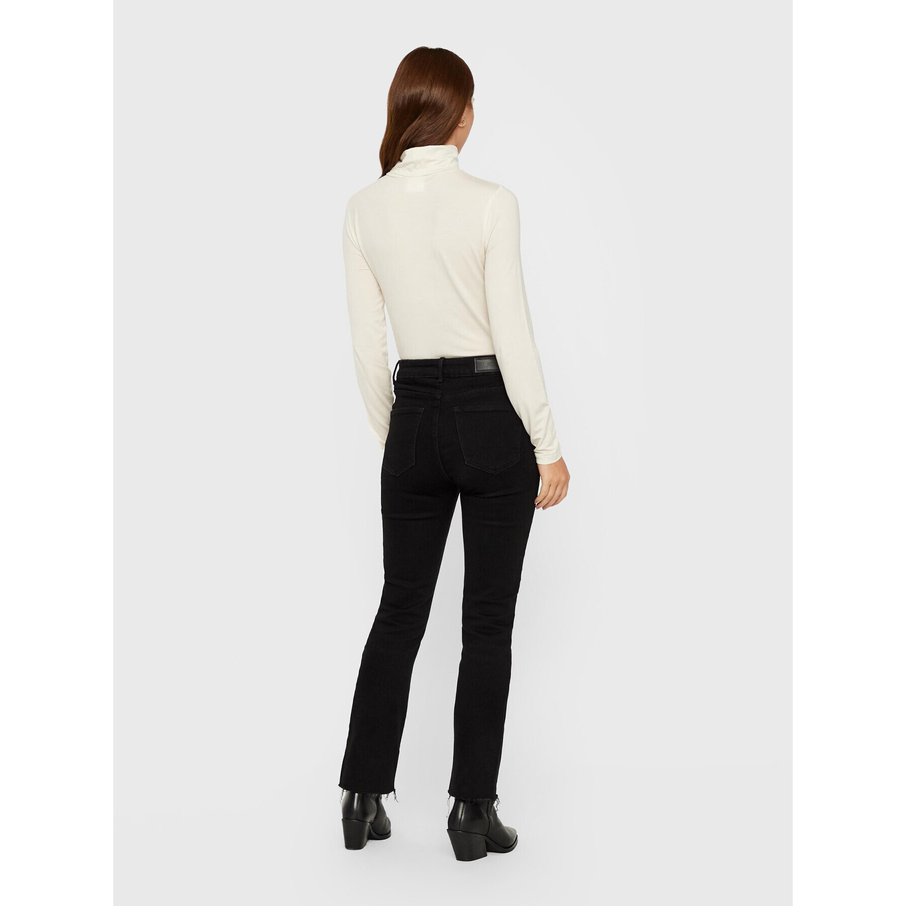 Vero Moda Bluză cu gât Ava 10219220 Écru Slim Fit - Pled.ro