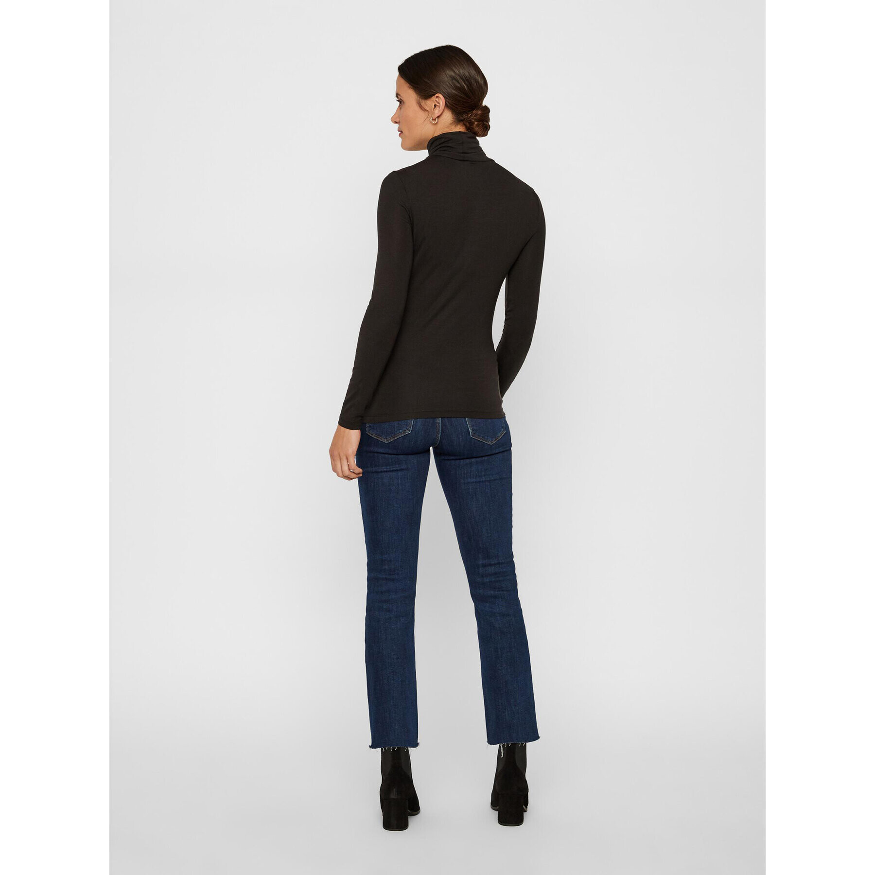 Vero Moda Bluză cu gât Ava 10219220 Negru Slim Fit - Pled.ro