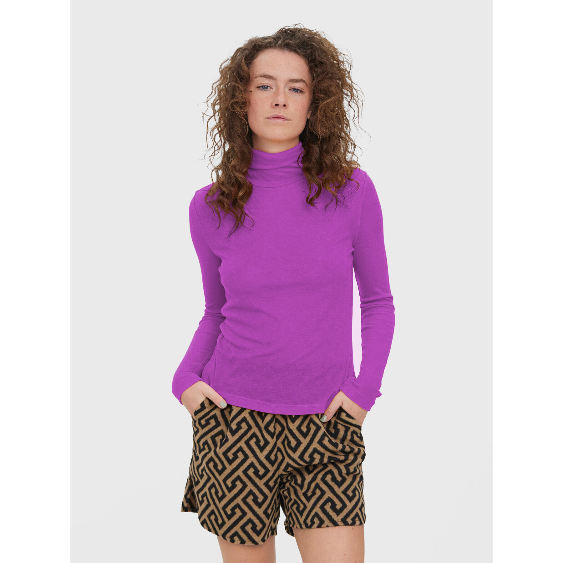 Vero Moda Bluză cu gât Ella 10271620 Violet Regular Fit - Pled.ro