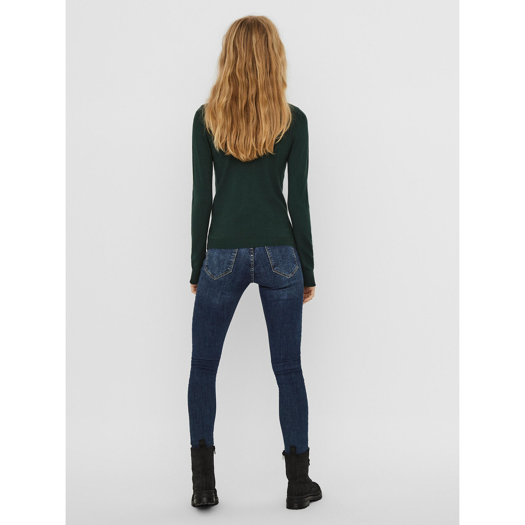 Vero Moda Bluză cu gât Happiness 10238127 Verde Regular Fit - Pled.ro