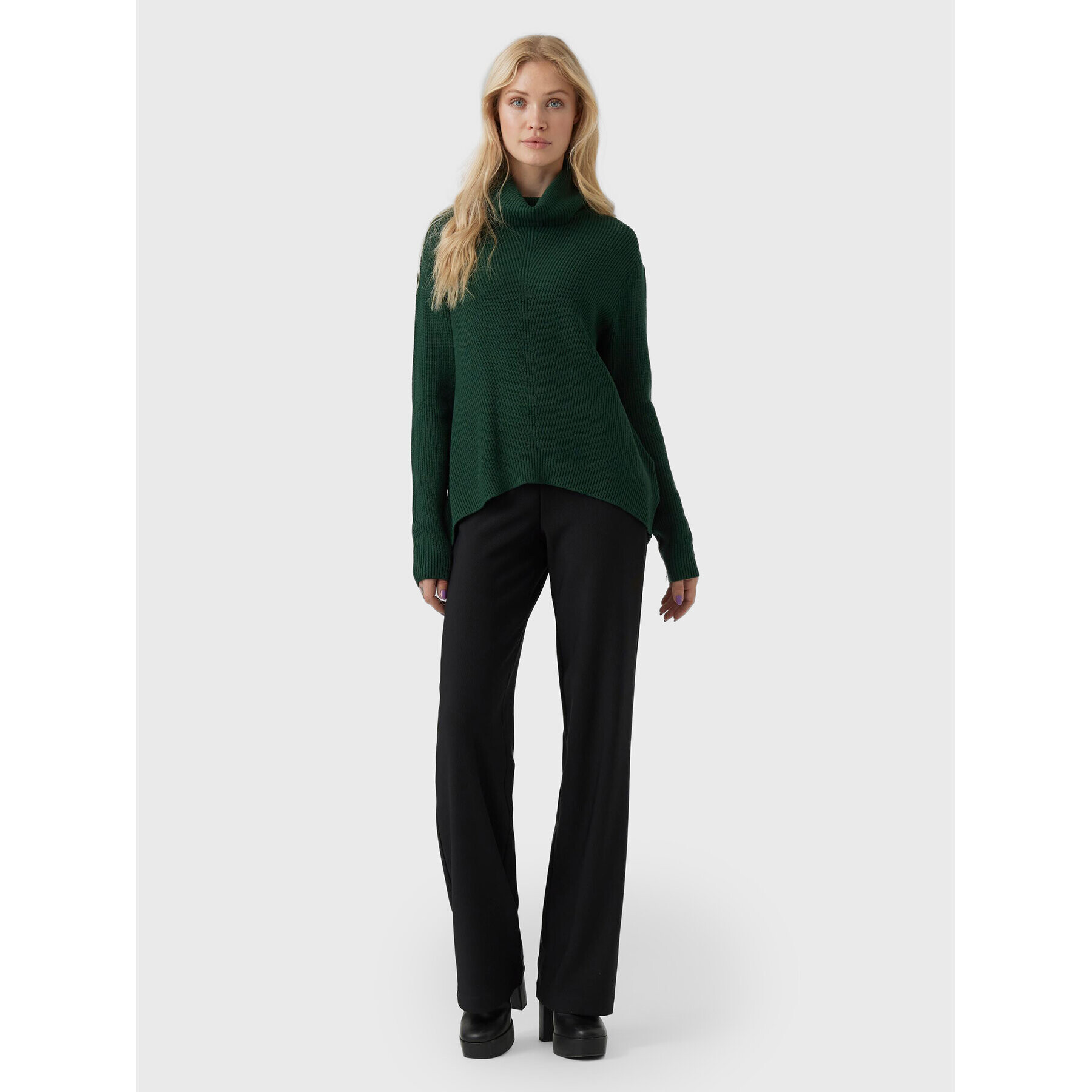 Vero Moda Bluză cu gât Holly 10268920 Verde Relaxed Fit - Pled.ro