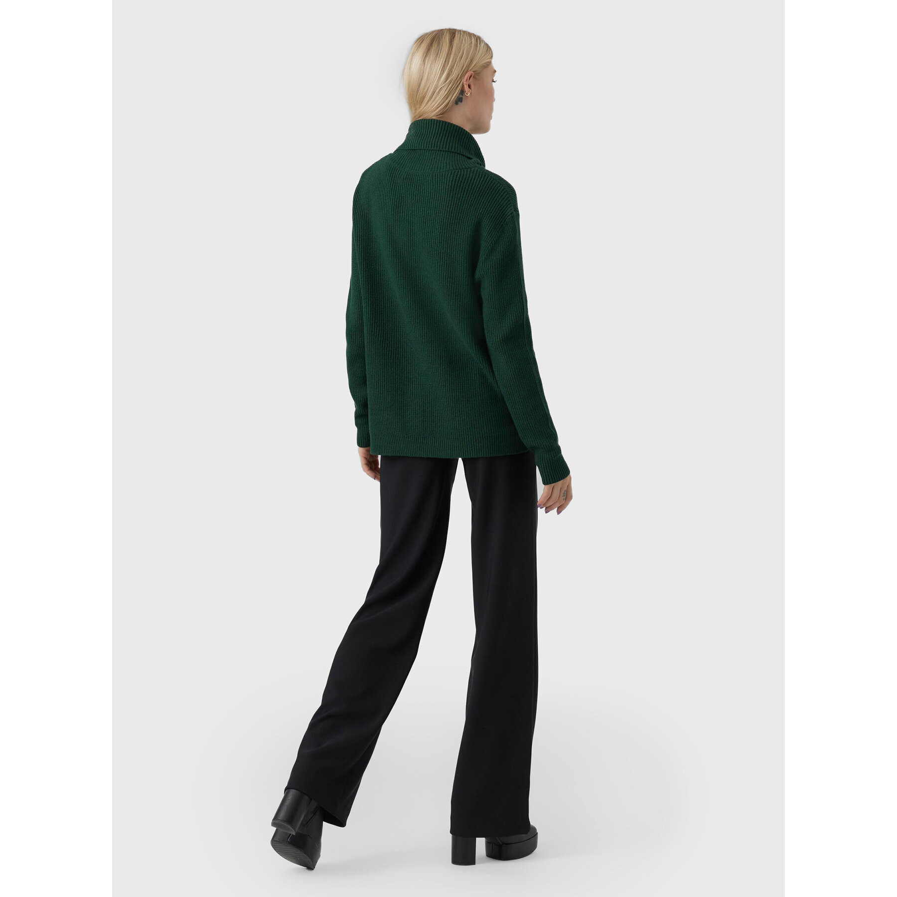 Vero Moda Bluză cu gât Holly 10268920 Verde Relaxed Fit - Pled.ro