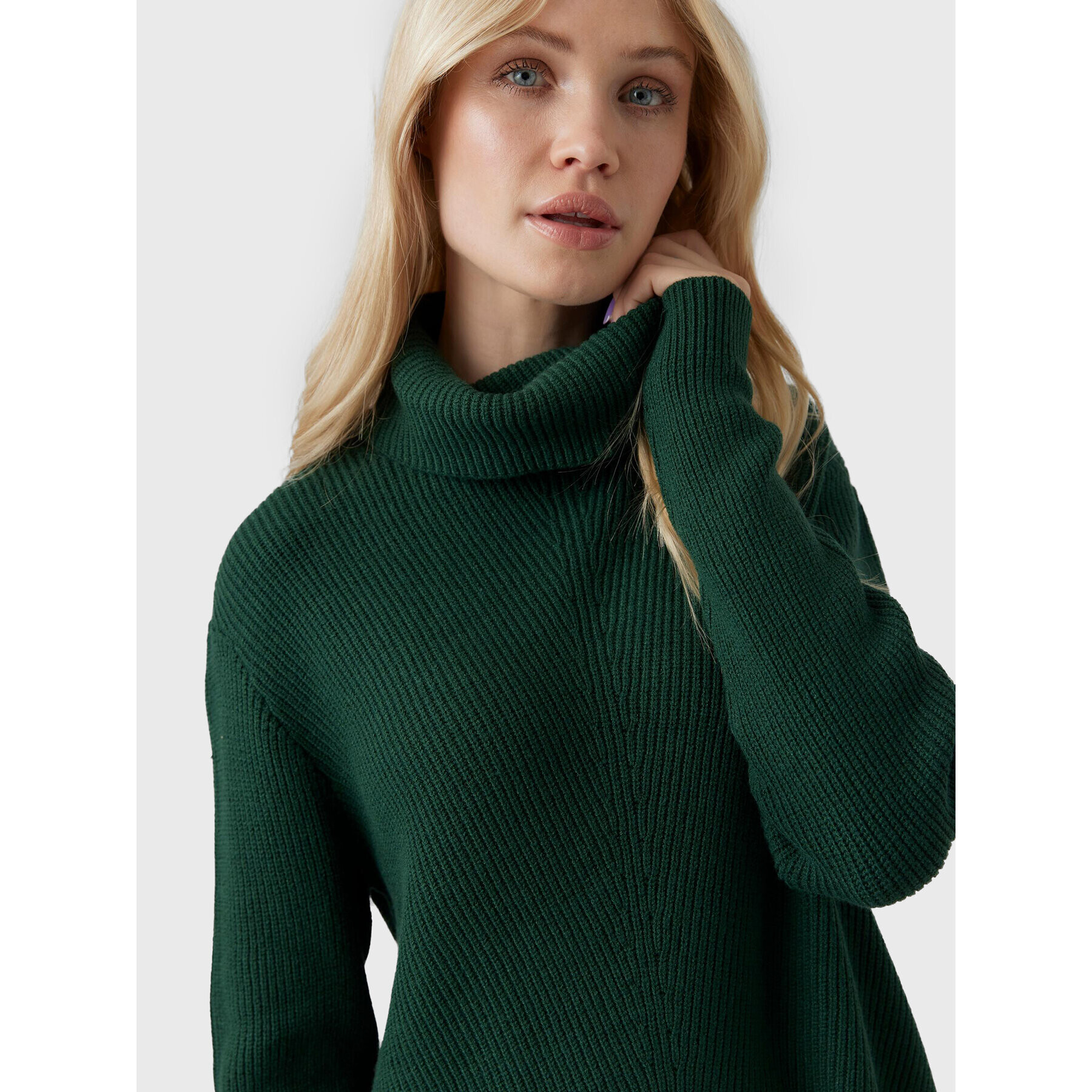 Vero Moda Bluză cu gât Holly 10268920 Verde Relaxed Fit - Pled.ro