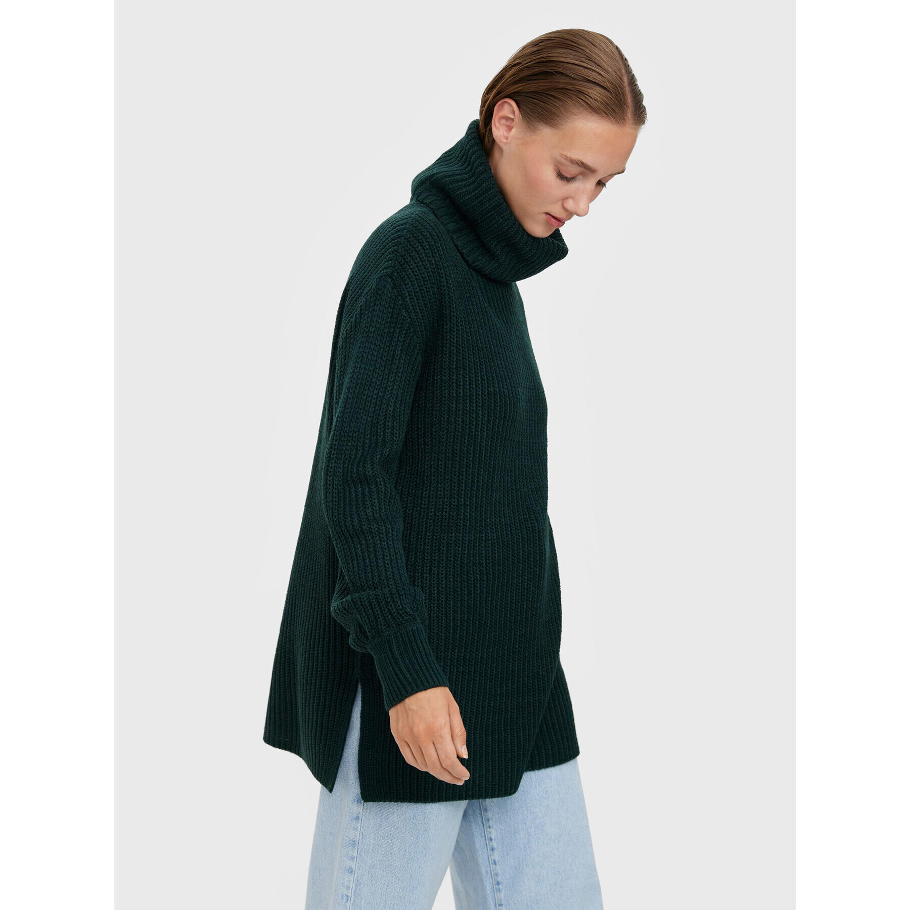 Vero Moda Bluză cu gât Sayla 10268496 Verde Relaxed Fit - Pled.ro