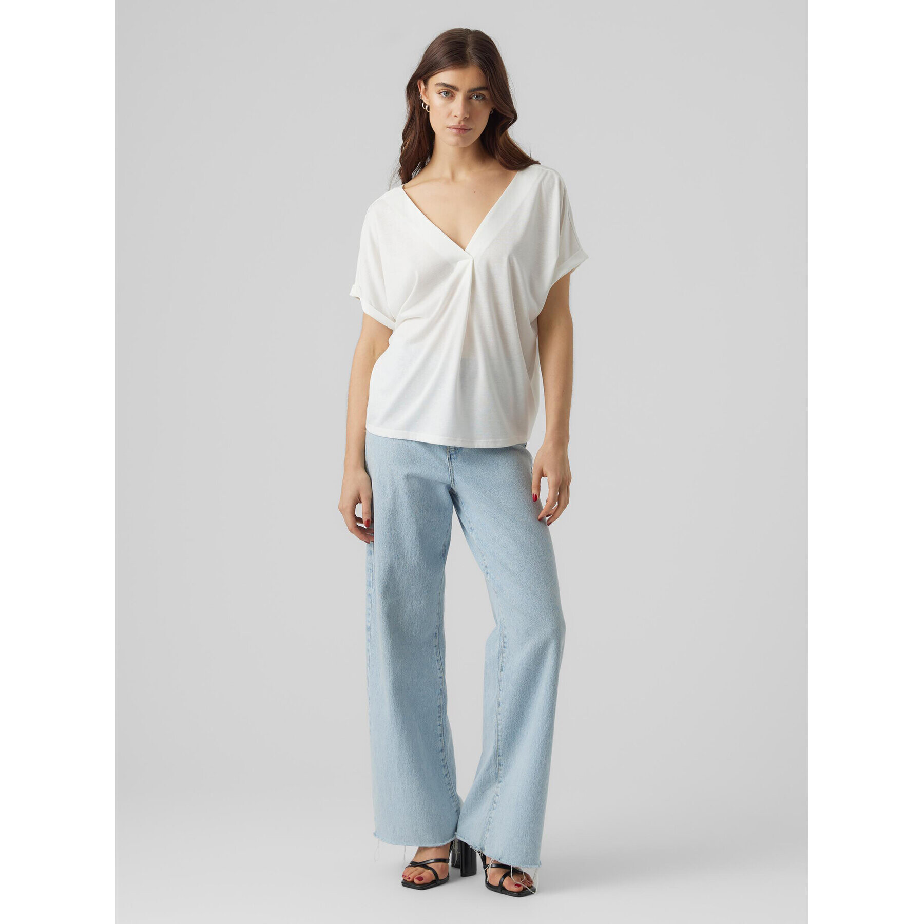 Vero Moda Bluză Flia 10288373 Alb Wide Fit - Pled.ro