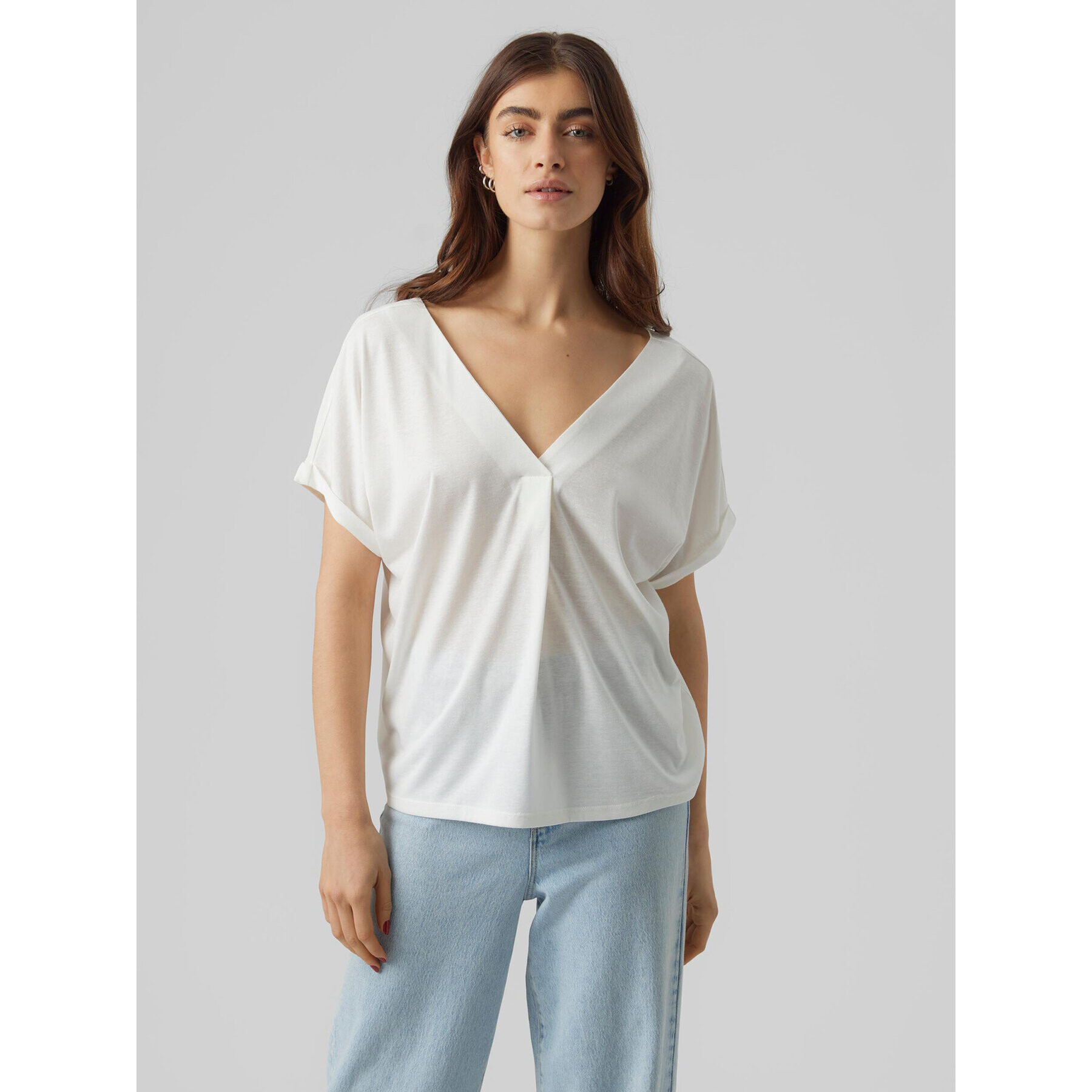 Vero Moda Bluză Flia 10288373 Alb Wide Fit - Pled.ro